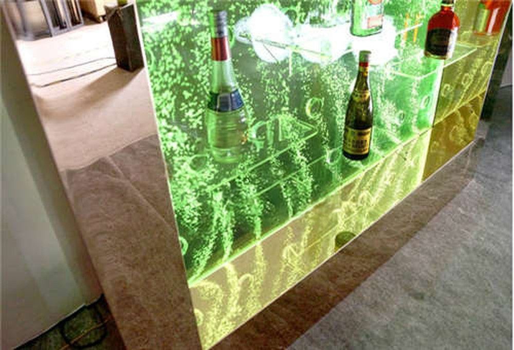 JVmoebel Barschrank LED Wandregal mit Wasserfall-Design aus Acryl und Edelstahl (1-St)