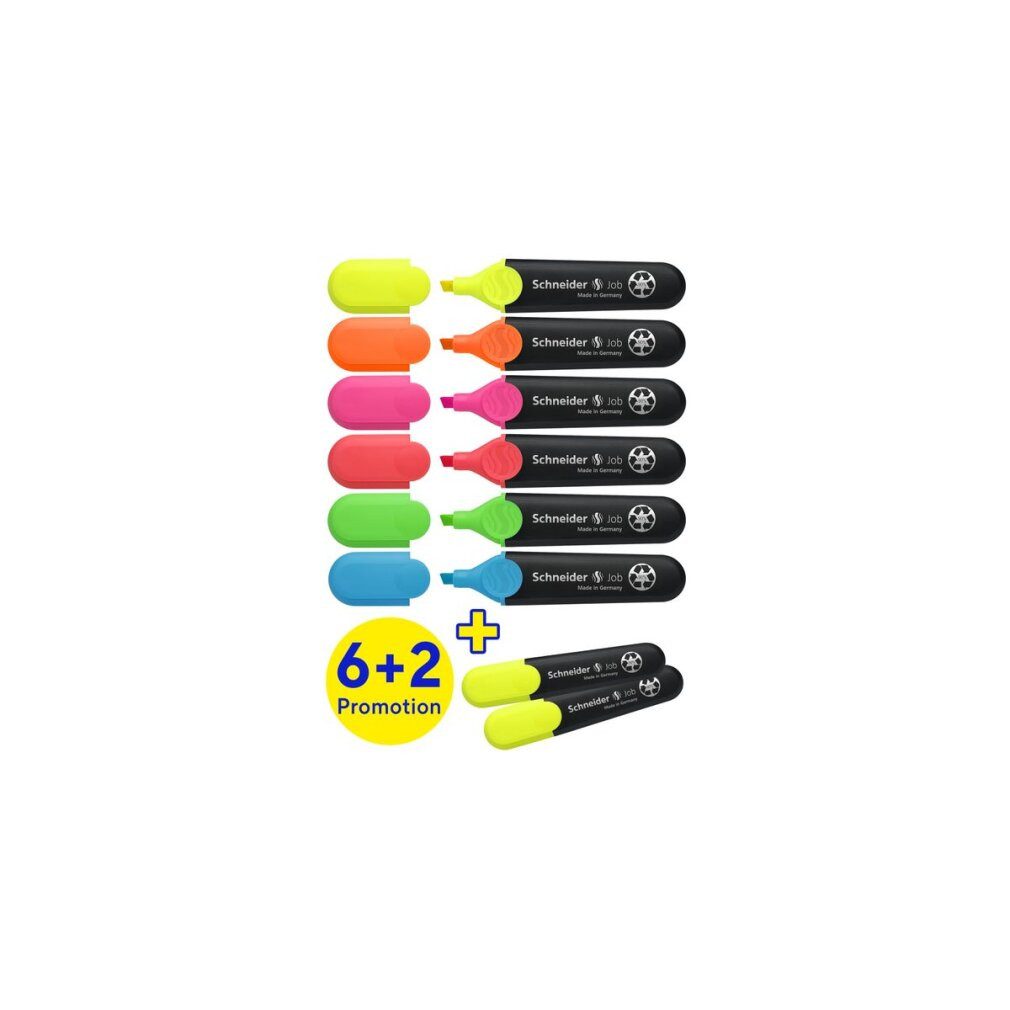 Schneider Permanentmarker Marker Schneider Job Textmarker farbsortiert, 6 St.