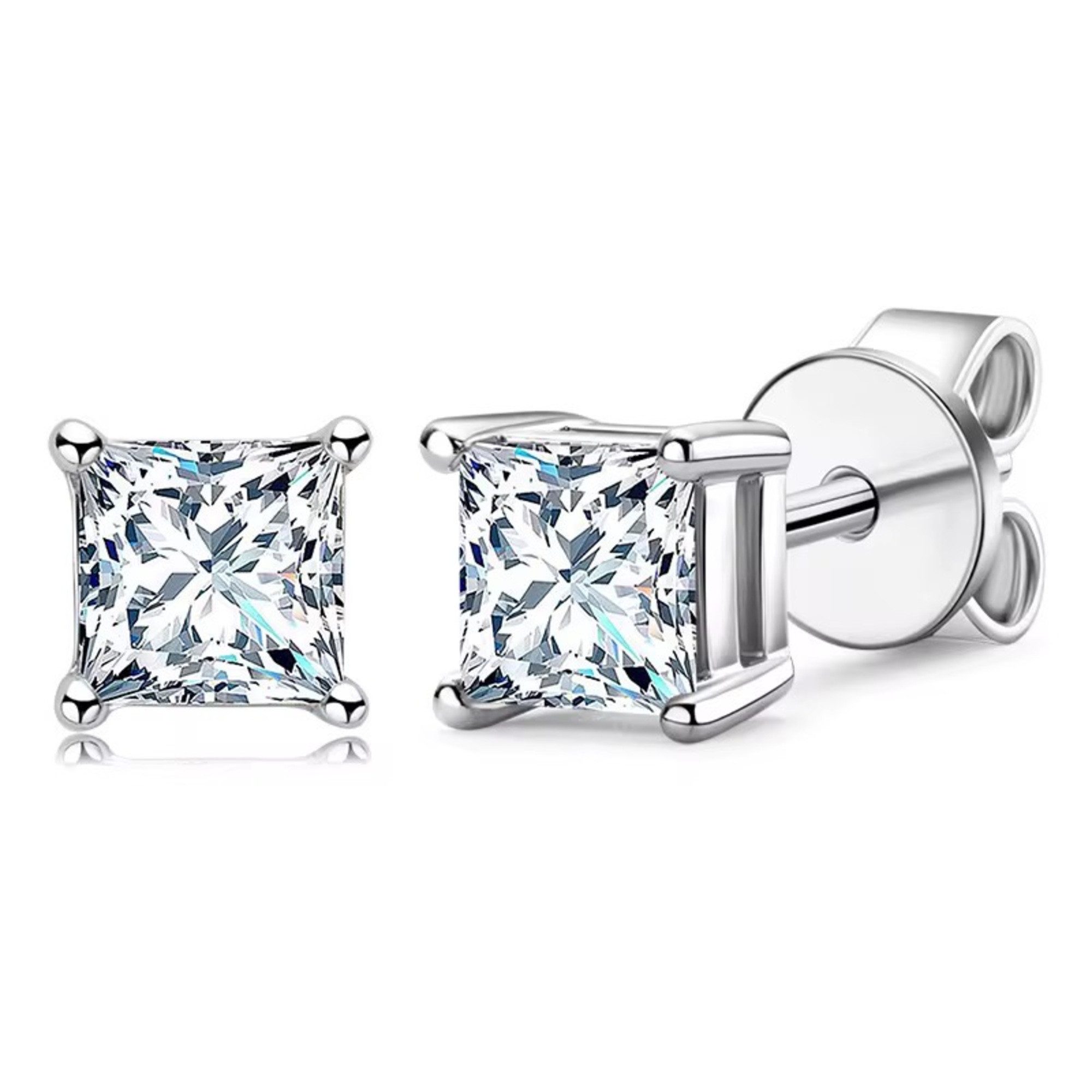 Ohrstecker-Set Funkelnde Moissanit Damen Ohrstecker 925 Sterling Silber 1,0ct