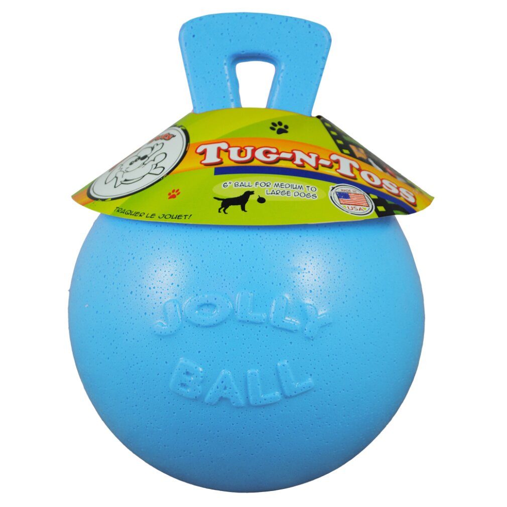 Jolly Pets Tierball Jolly Tug-n-Toss 15 cm Hellblau (Heidelbeerenduft)
