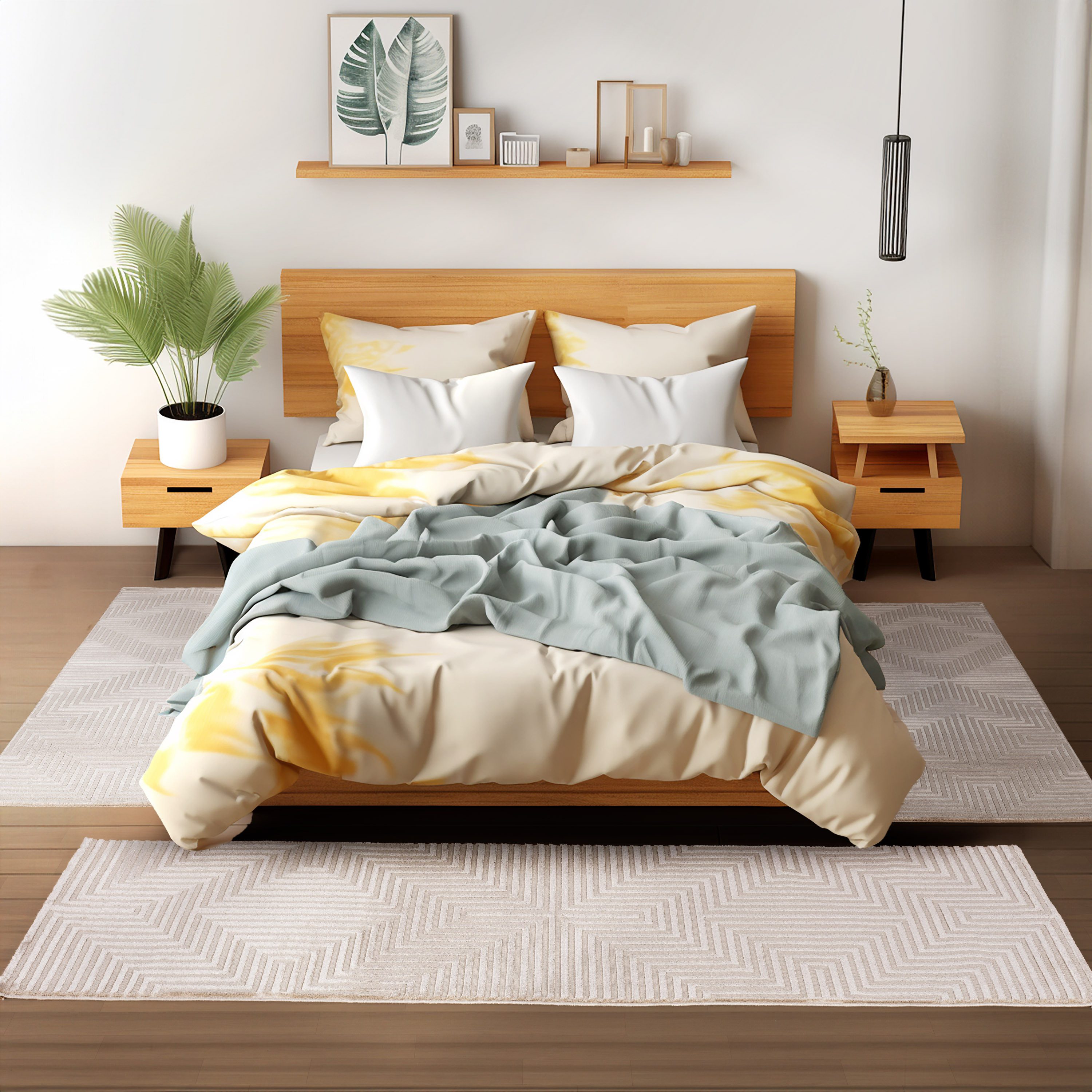 Villa Möbel Hochflor-Bettumrandung Geometrisch Design, Höhe günstig online kaufen