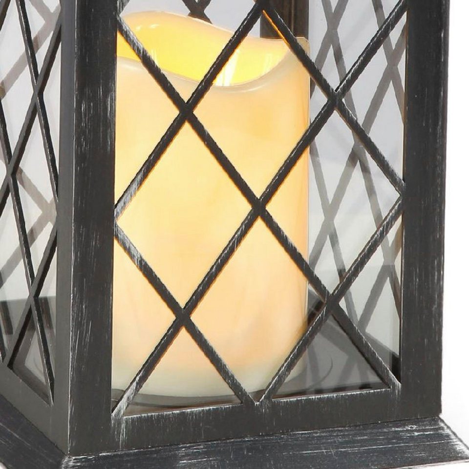 Ambiente Haus Kerzenlaterne Laterne inkl. LED Kerze - (H) 34 cm (1 St),  Dekorativer Kerzenhalter