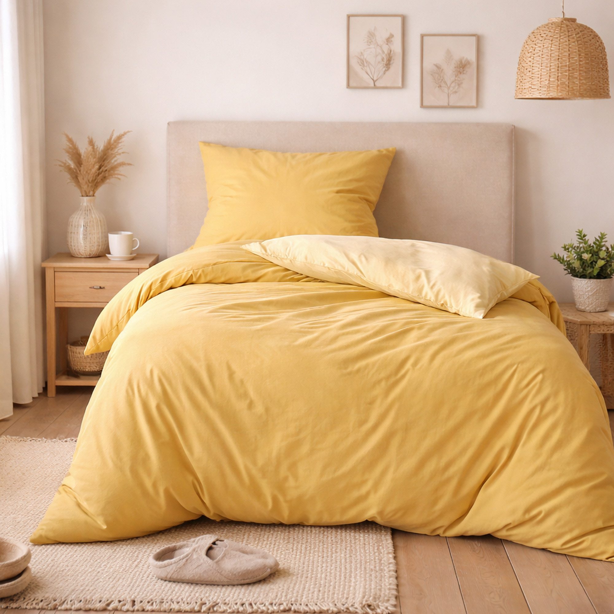 Byrklund Bettwäsche Byrklund, Baumwolle, 2 teilig, 135x200/80x80cm, mit Reißverschluss, atmungsaktiv, weich, anschmiegsam