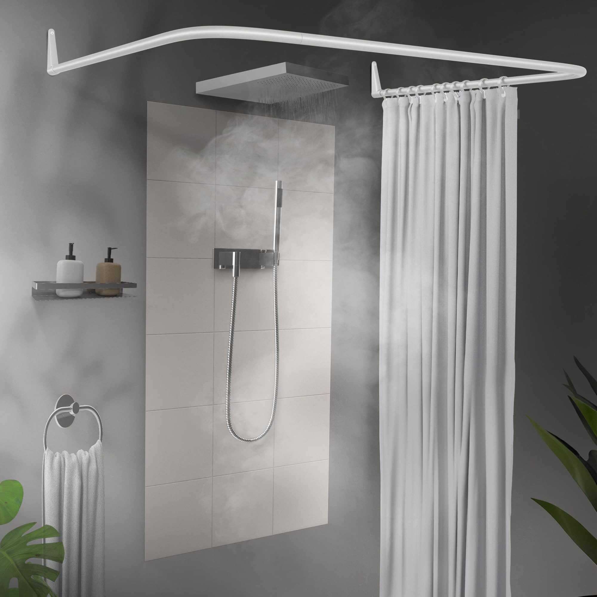 Erica Duschvorhangstange Winkelstange Dusche 85x95x85 cm, Duschstange für V günstig online kaufen