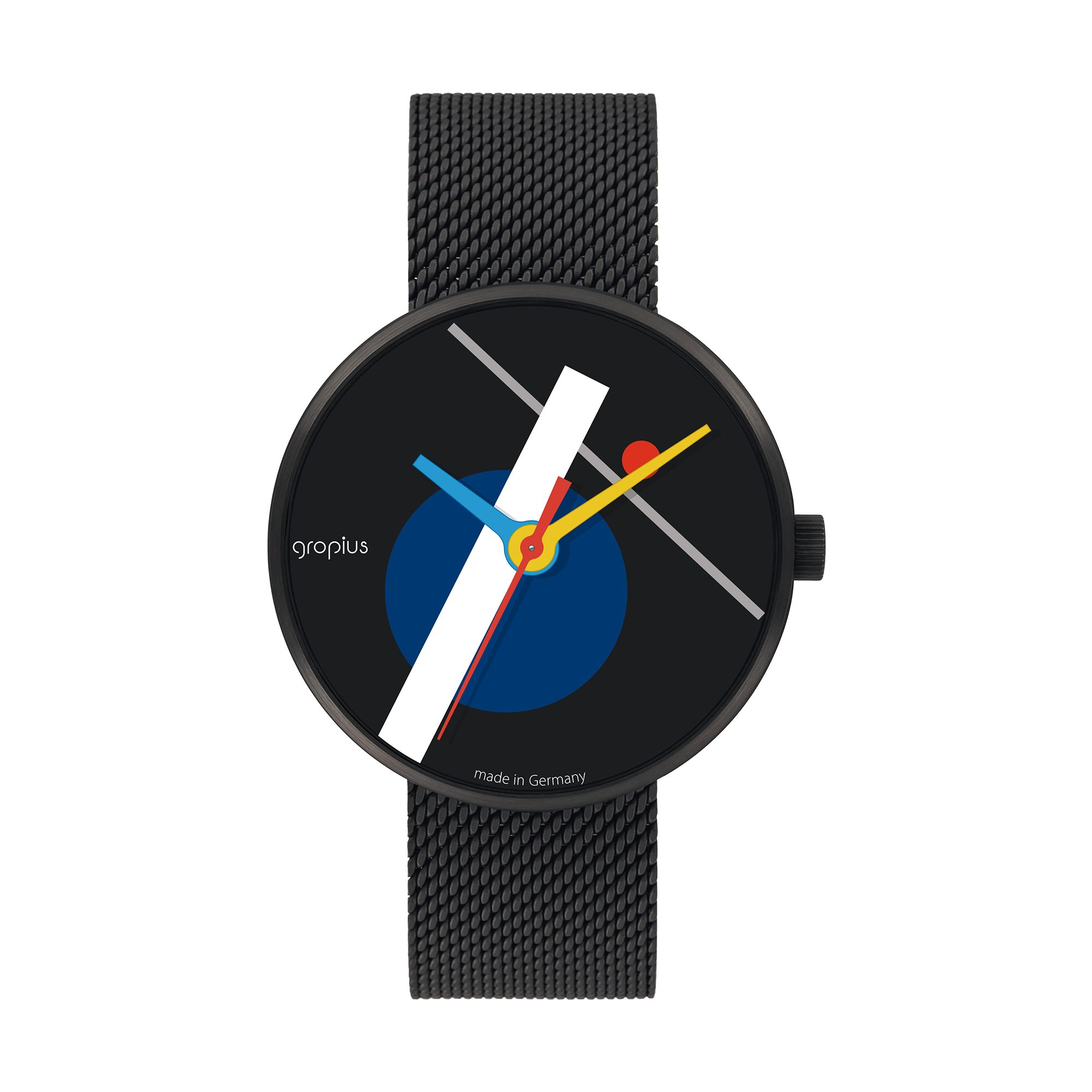 Walter Gropius Quarzuhr Made in Germany, Saphirglas, Forum Moholy Nagy - WG 021-02M WG 021-02M, Designeruhr, Edelstahlband mit Easy-Release System, Edelstahlgehäuse