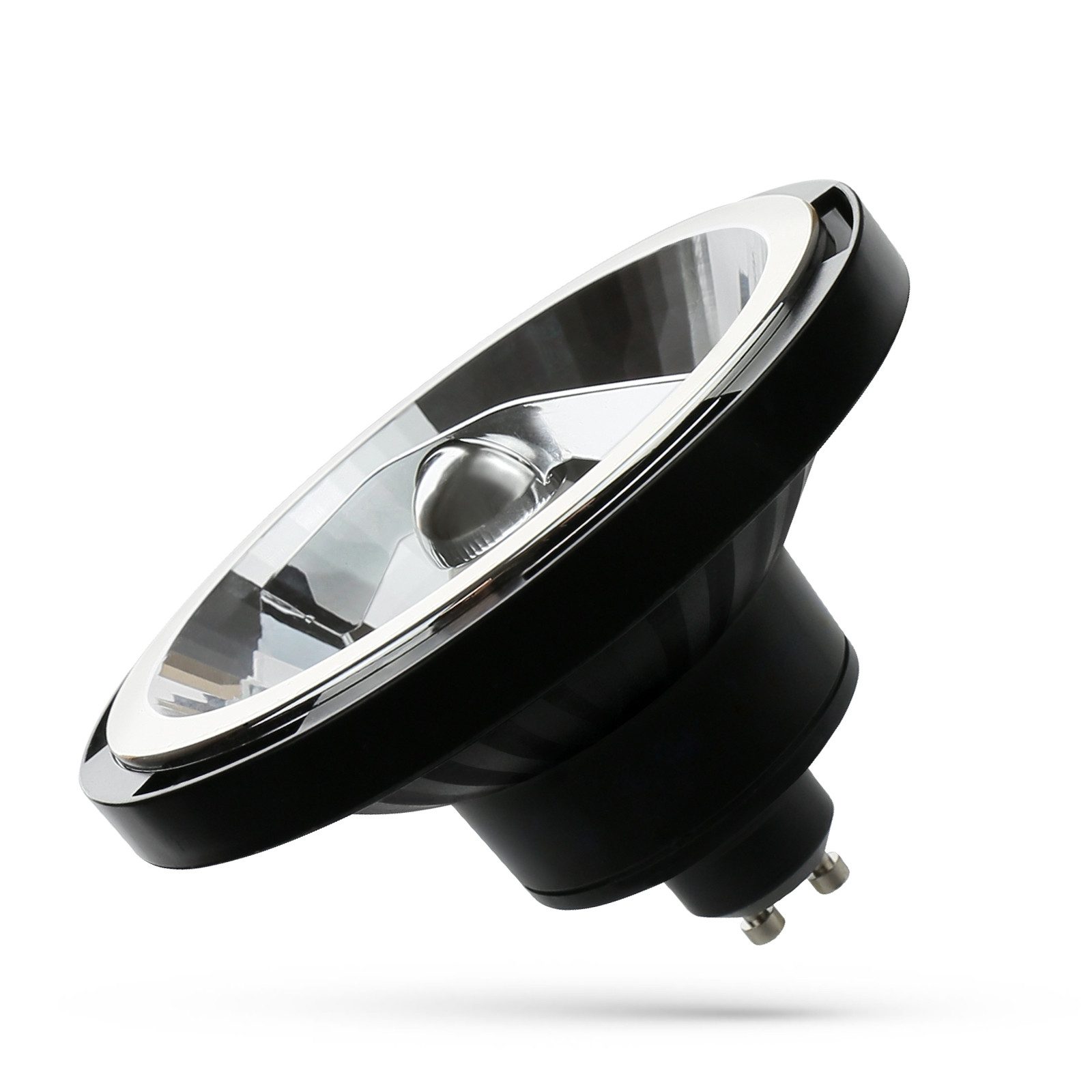 Spectrum LED-Leuchtmittel LED AR111 GU10 Reflektor 10W Schwarz 800lm 20° 230V Warmweiß 830 3000K, GU10, Warmweiß