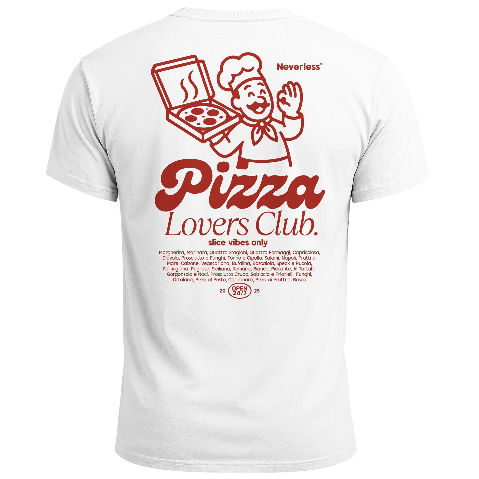 Print-Shirt Herren T-Shirt Backprint Pizza Lovers Club Printshirt Grafikshirt