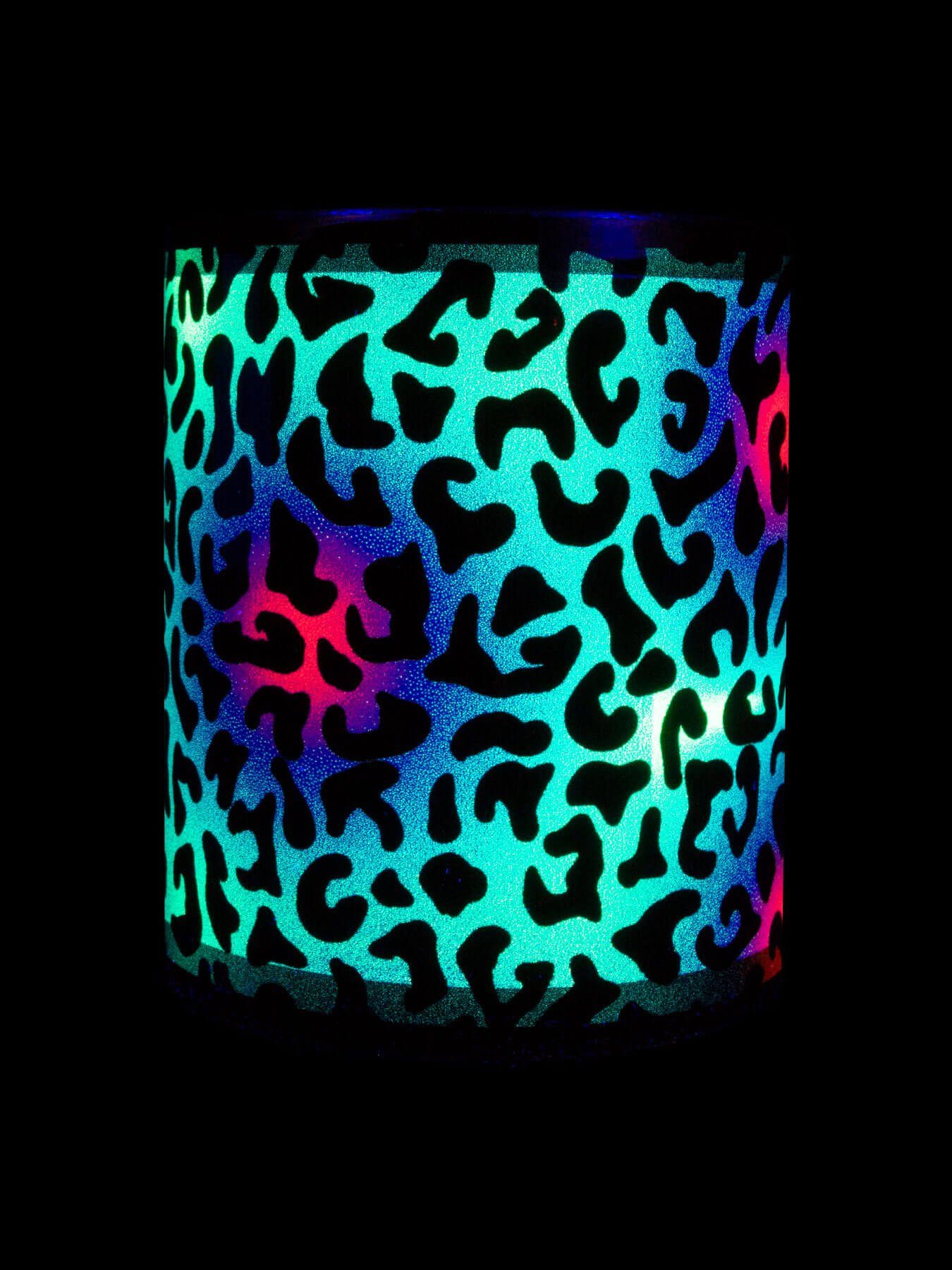 unter Motiv Tasse Cup PSYWORK Fluo UV-aktiv, "Animal leuchtet Leopard", Tasse Keramik, Schwarzlicht Neon Print