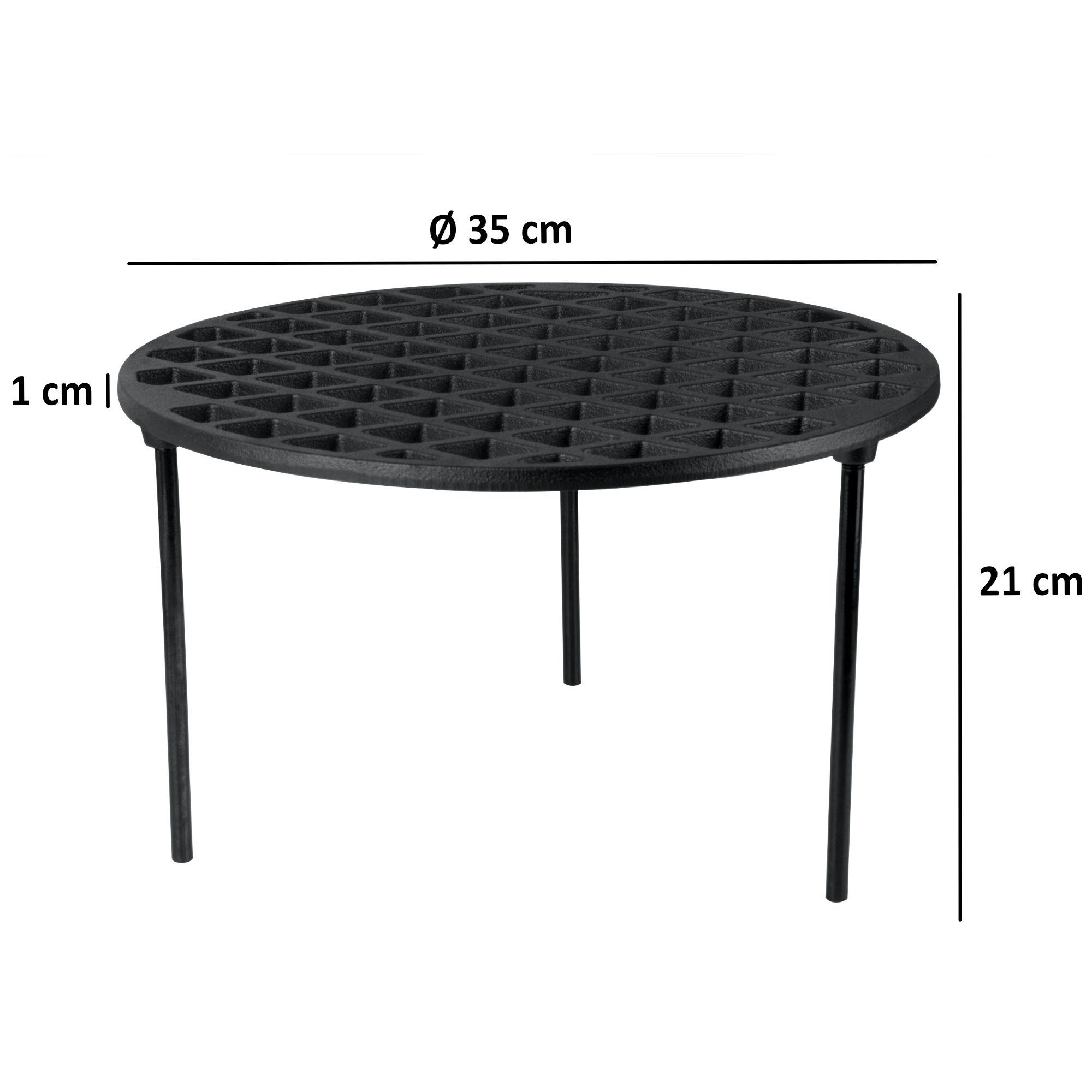 BBQ-Toro Grillrost Gusseisen Grillrost Ø 35 cm mit 3 Beinen, Dutch Oven Untersetzer – Bild 4 von 5