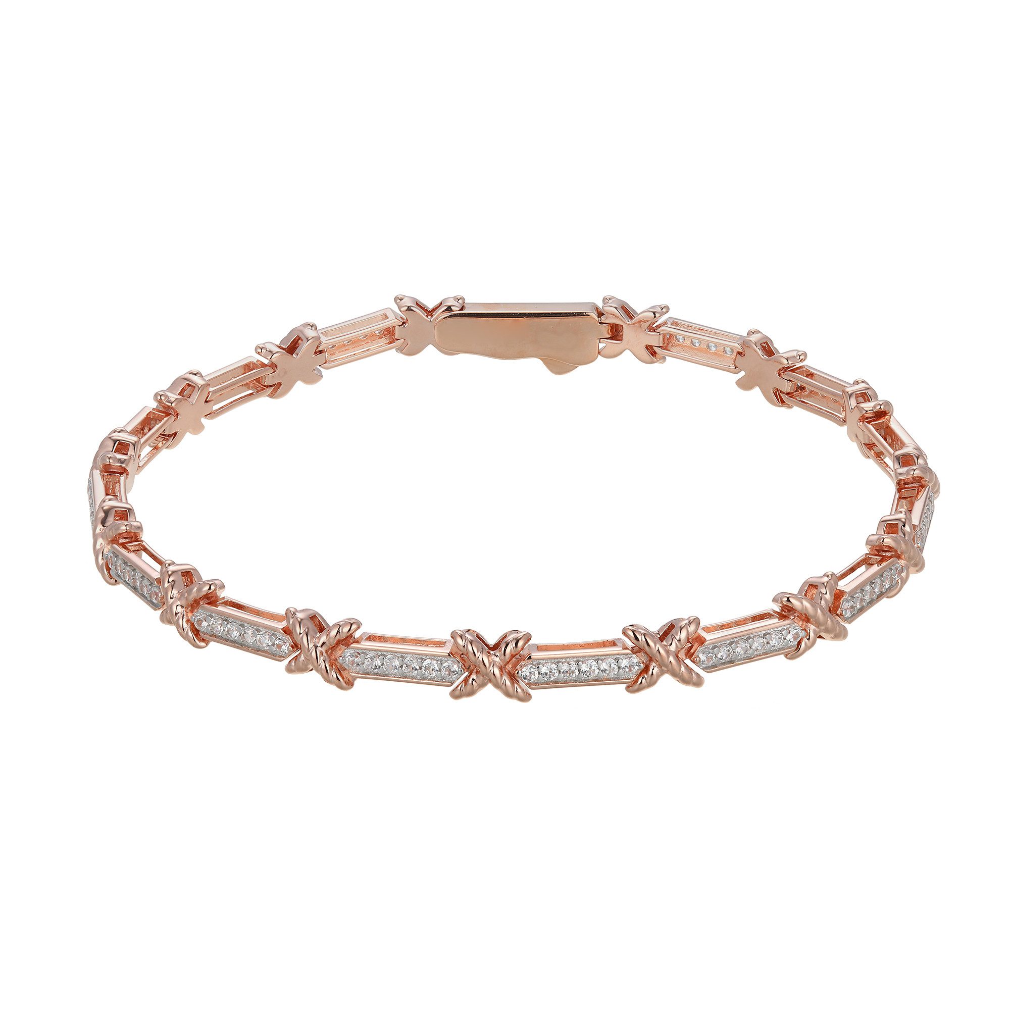 Cavill Silberarmband Armband aus versilbertem Zirkon mit Roségold-Beschichtung (1-tlg)