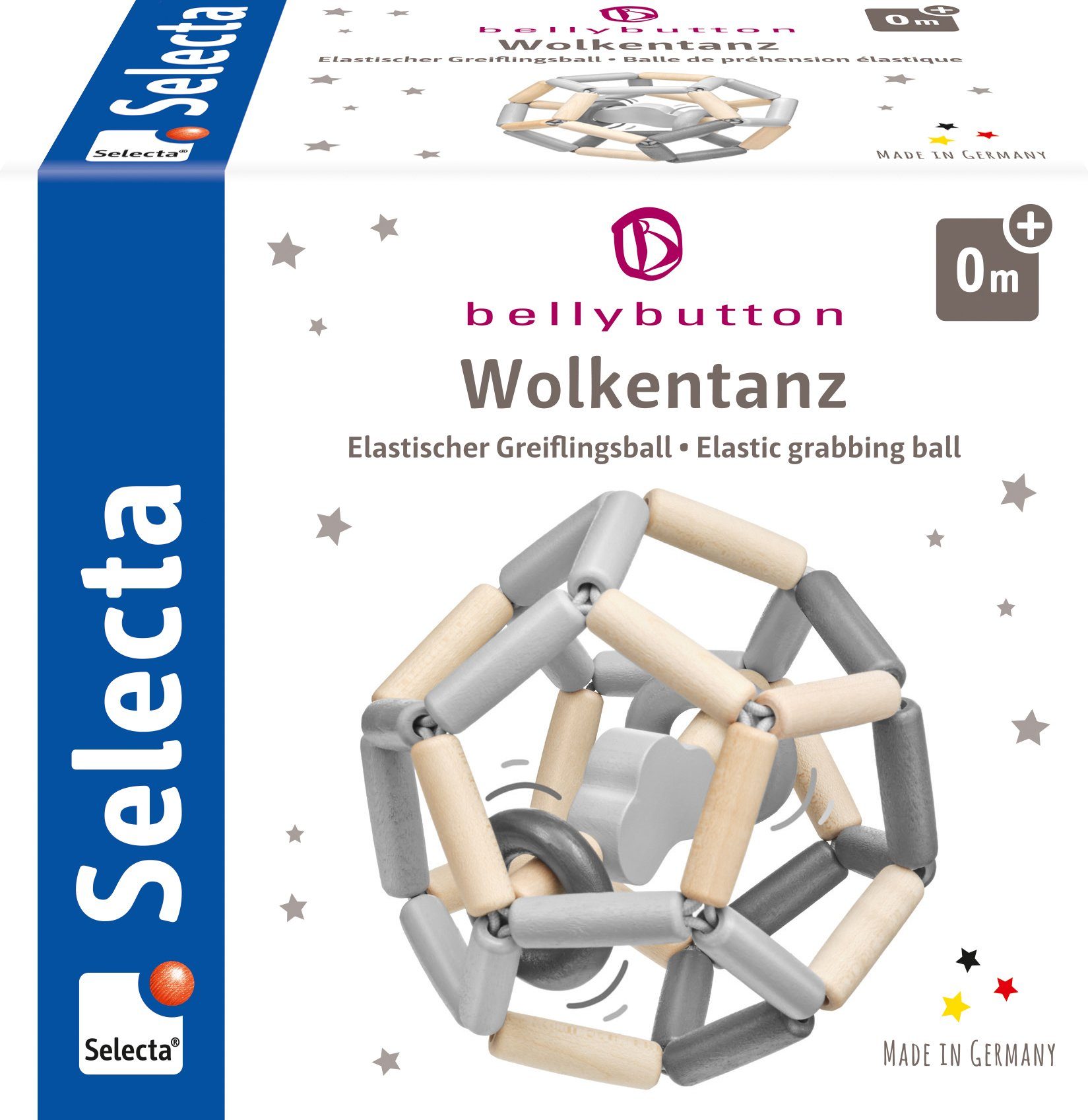 Selecta Greifspielzeug bellybutton by Selecta, Made in Wolkentanz, Greiflingball Germany