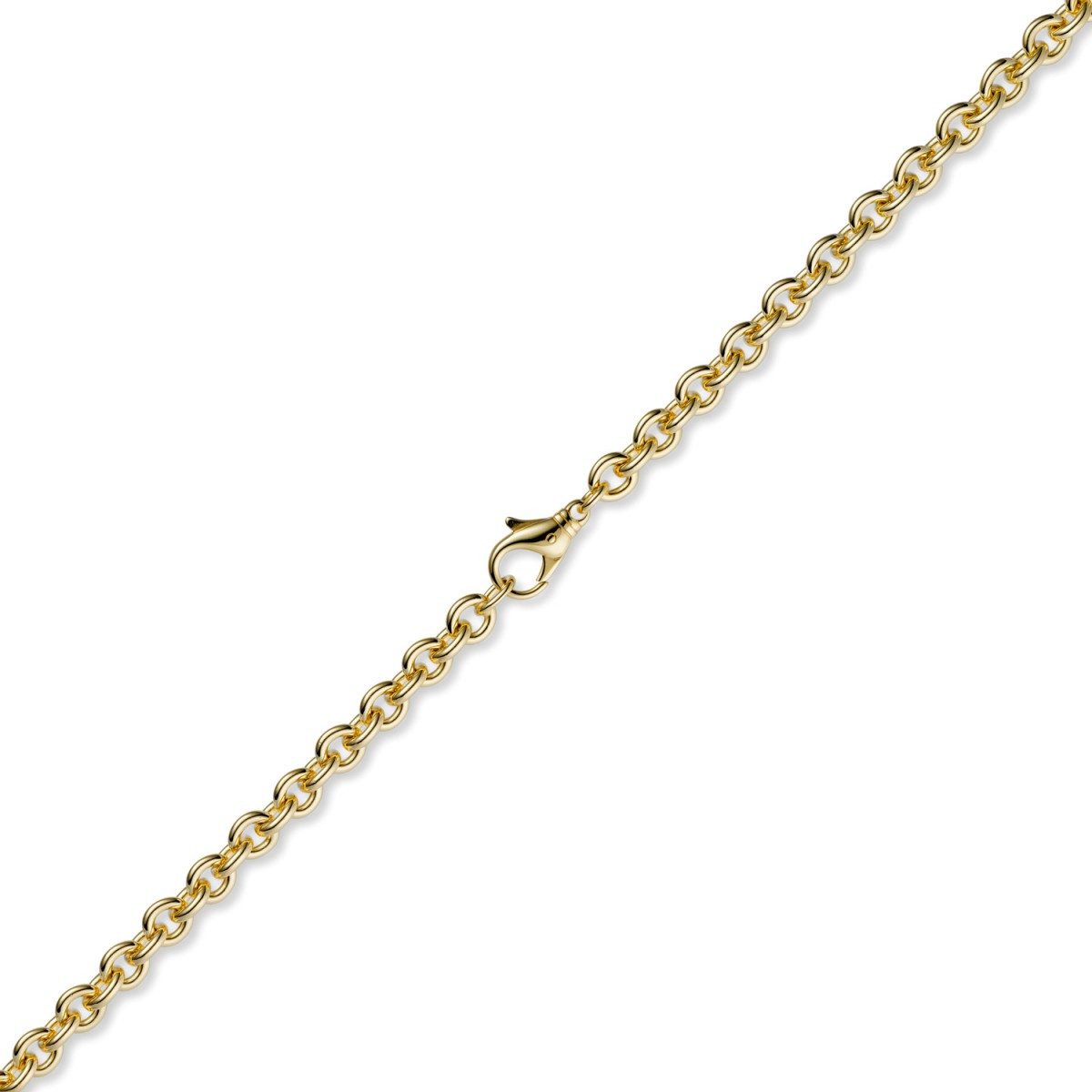 Schmuck Krone Goldarmband 2,7mm Armband Rundankerkette, 750 Gelbgold, 21cm, Gold 750