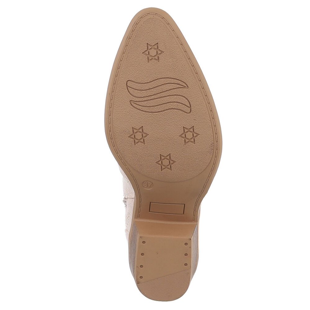Ital-Design Damen Cowboyboots Western Westernstiefelette (88812568) Blockabsatz Stiefeletten in Hellbraun
