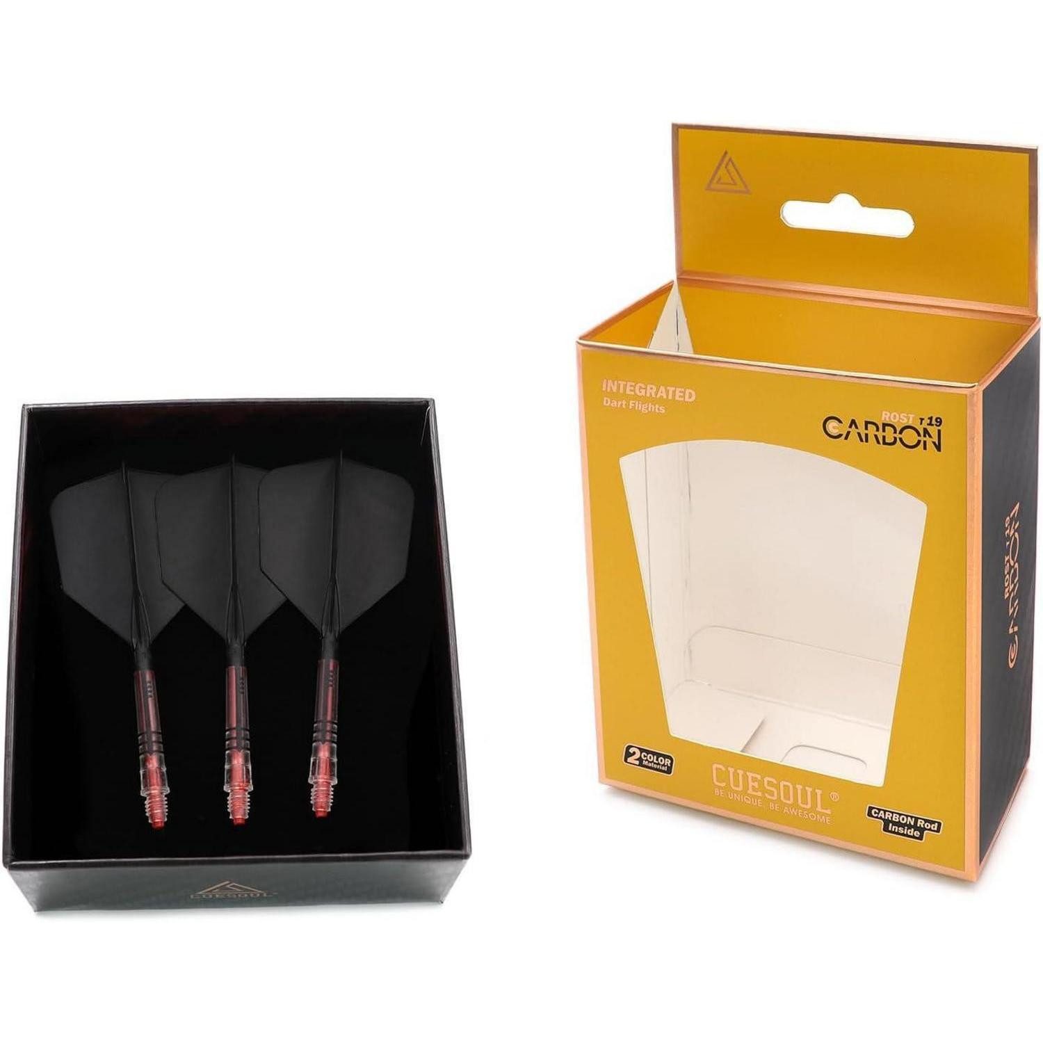LuxusKollektion Pfeilschaft Dartschaft T19 Carbon Wing Form schwarzer Flug roter Schaft Größe 4