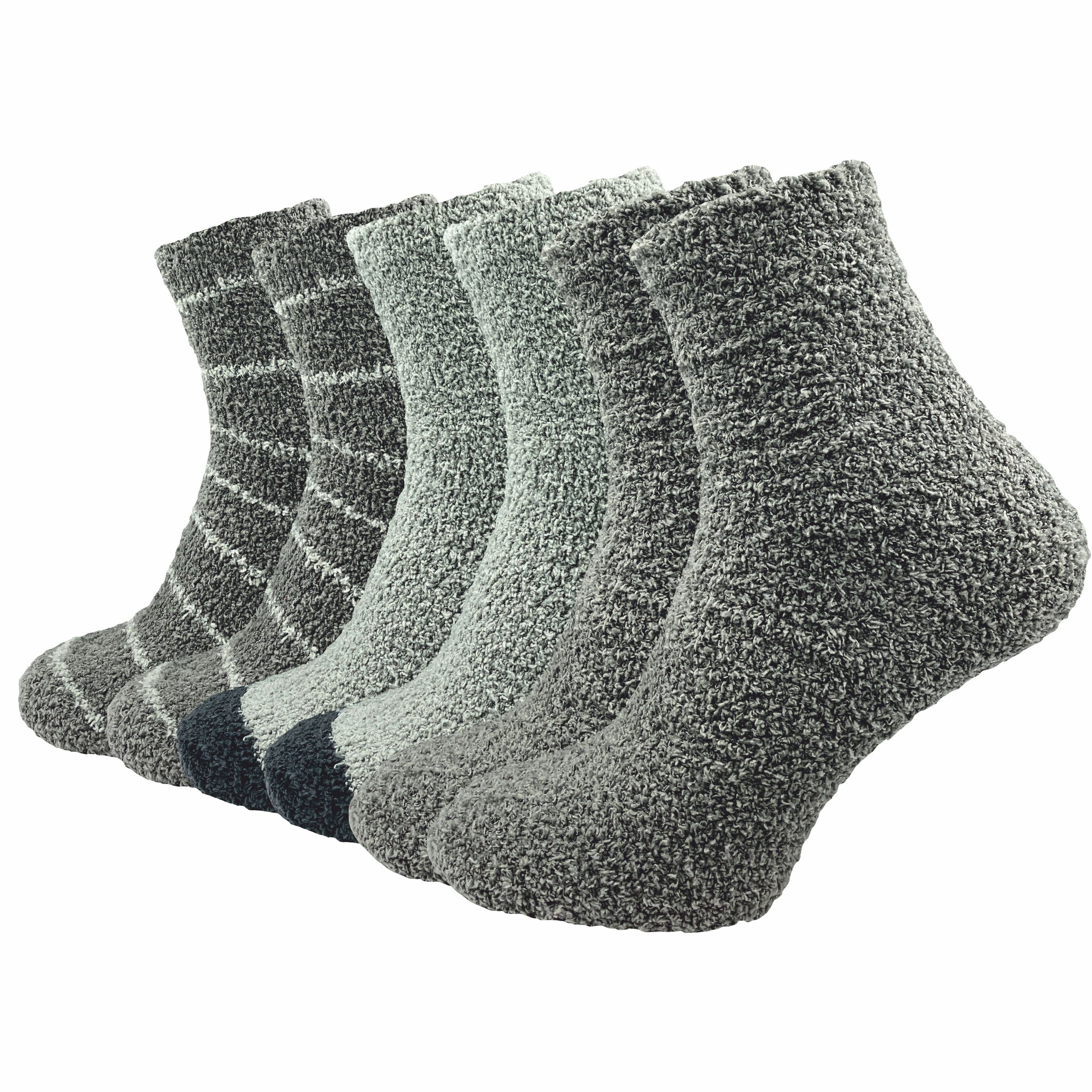 GAWILO Kuschelsocken für Damen für warme Füße an kalten Tagen - extra weich & flauschig (6 Paar) Haussocken aus flauschigem Material für optimalen Tragekomfort grau