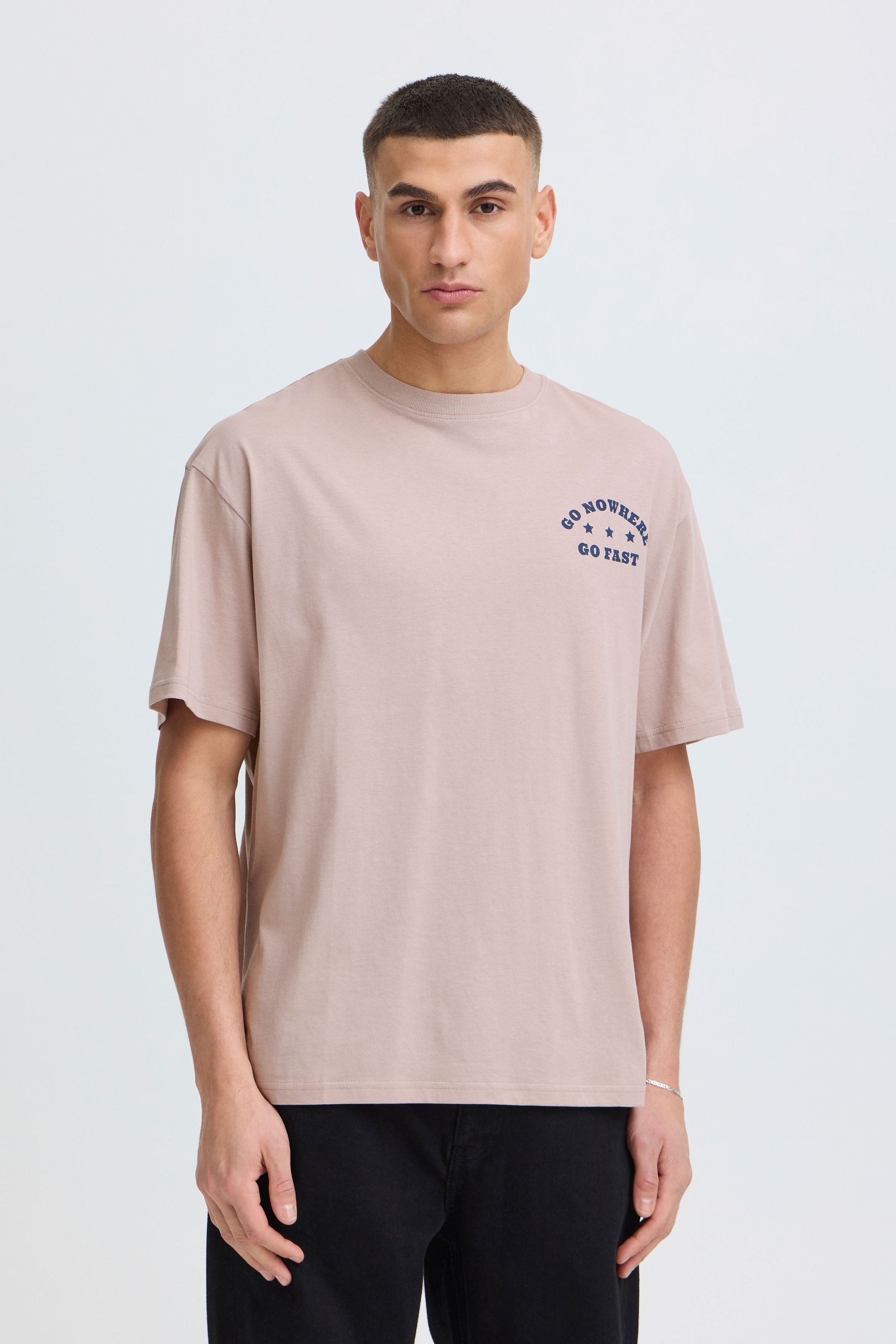 !Solid Rundhalsshirt SDUstance Lässiges T-Shirt mit Backprint - Loose Fit