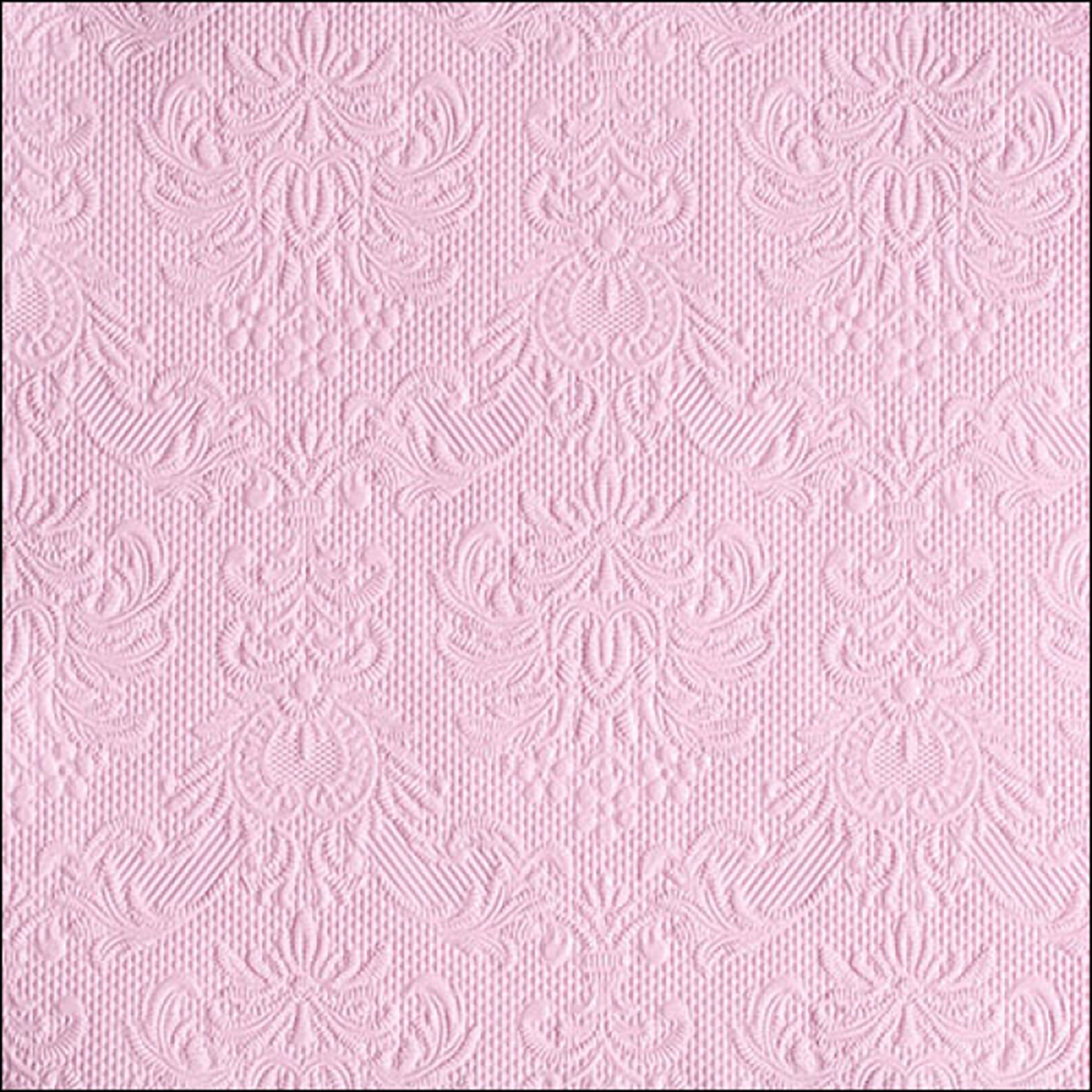 Ambiente Luxury Paper Products Papierserviette, Servietten Papier 33x33cm Elegance geprägt 15 Stück Hellrosa