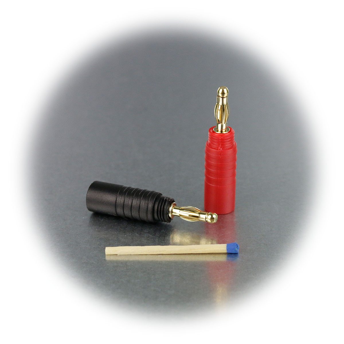 Dynavox Rundstecker Bananenstecker Set High-End, 2x rot und 2x schwarz