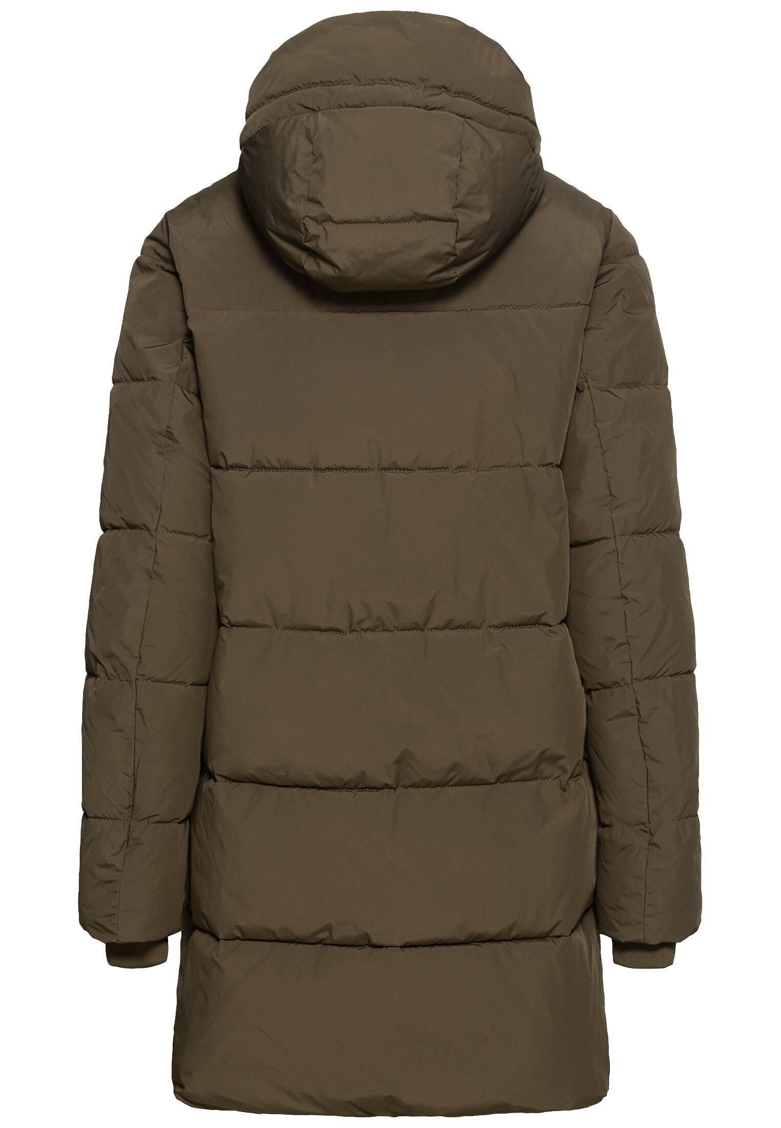 recyceltem Steppjacke Polyester Dunkelkhaki aus active camel Steppmantel