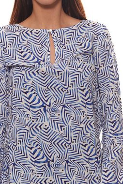 GUIDO MARIA KRETSCHMER Blusentop GUIDO MARIA KRETSCHMER Long-Bluse hüftlanges Damen Designer-Shirt Sommer-Bluse mit Allover-Print Weiß