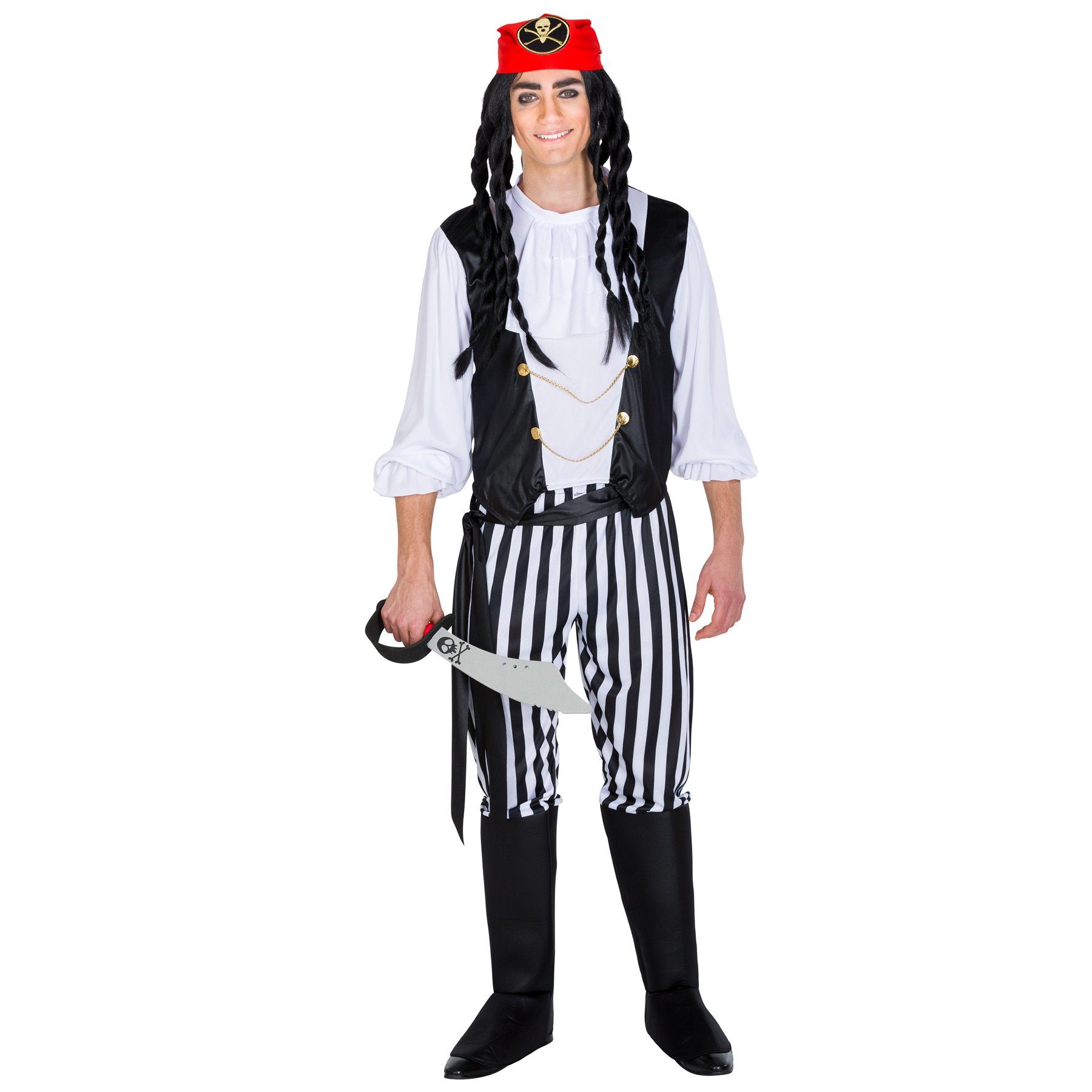 dressforfun Piraten-Kostüm Herrenkostüm Pirat Captain Rauhbein, Stretch-Jersey-Hose mit Gummizug
