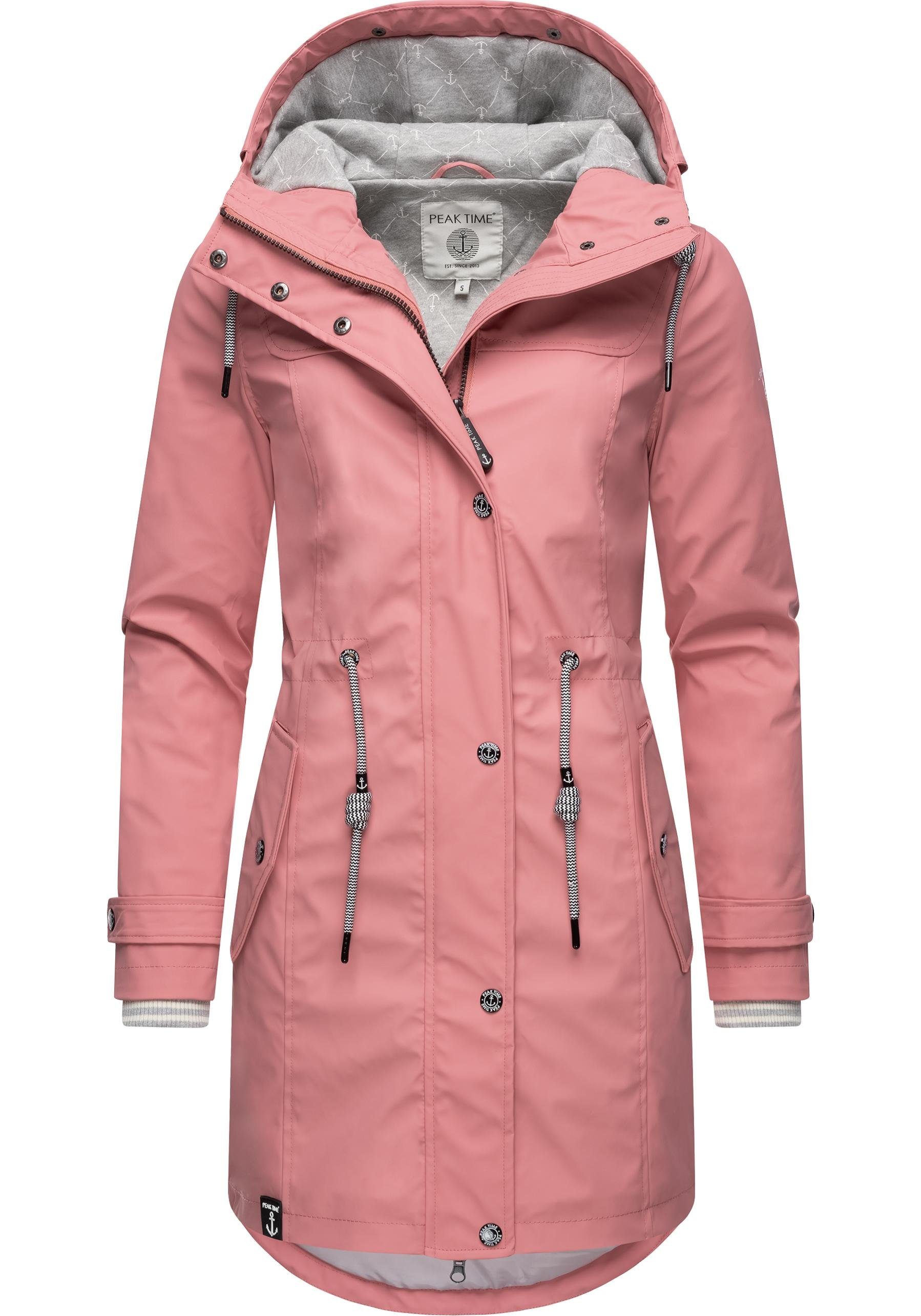 PEAK TIME Regenjacke "L60042" mitKapuze stylisch taillierter Regenmantel fü günstig online kaufen