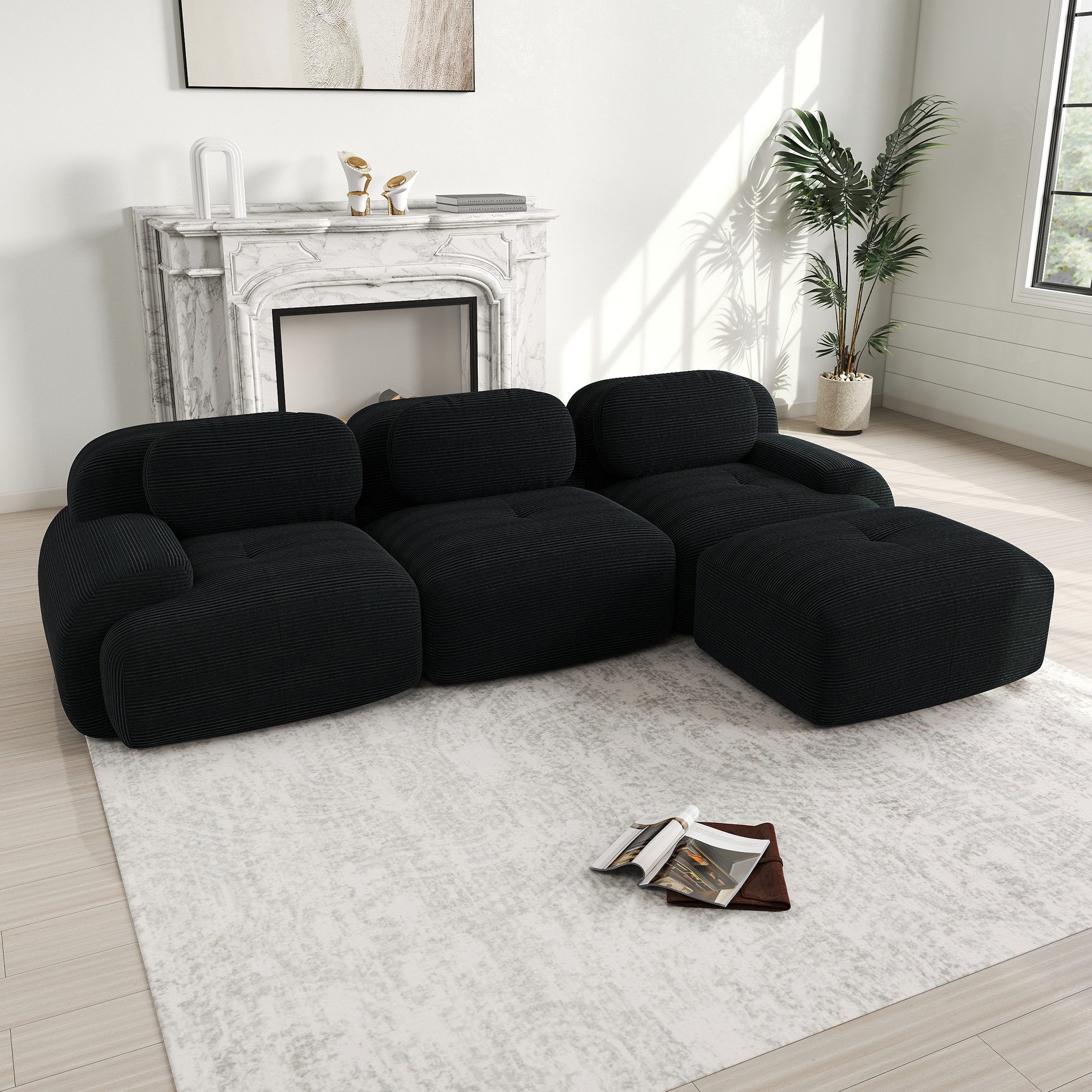 Odikalo 3-Sitzer Ecksofa modular kombinierbar Polstersofa, Modulares Ecksof günstig online kaufen