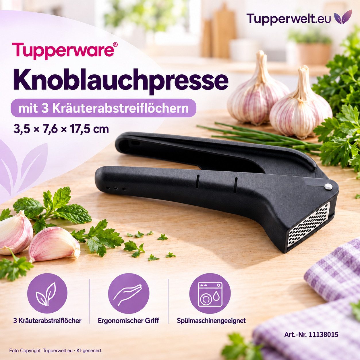 TUPPERWARE Korkenzieher-Aufsatz Tupperware Knoblauchpresse
