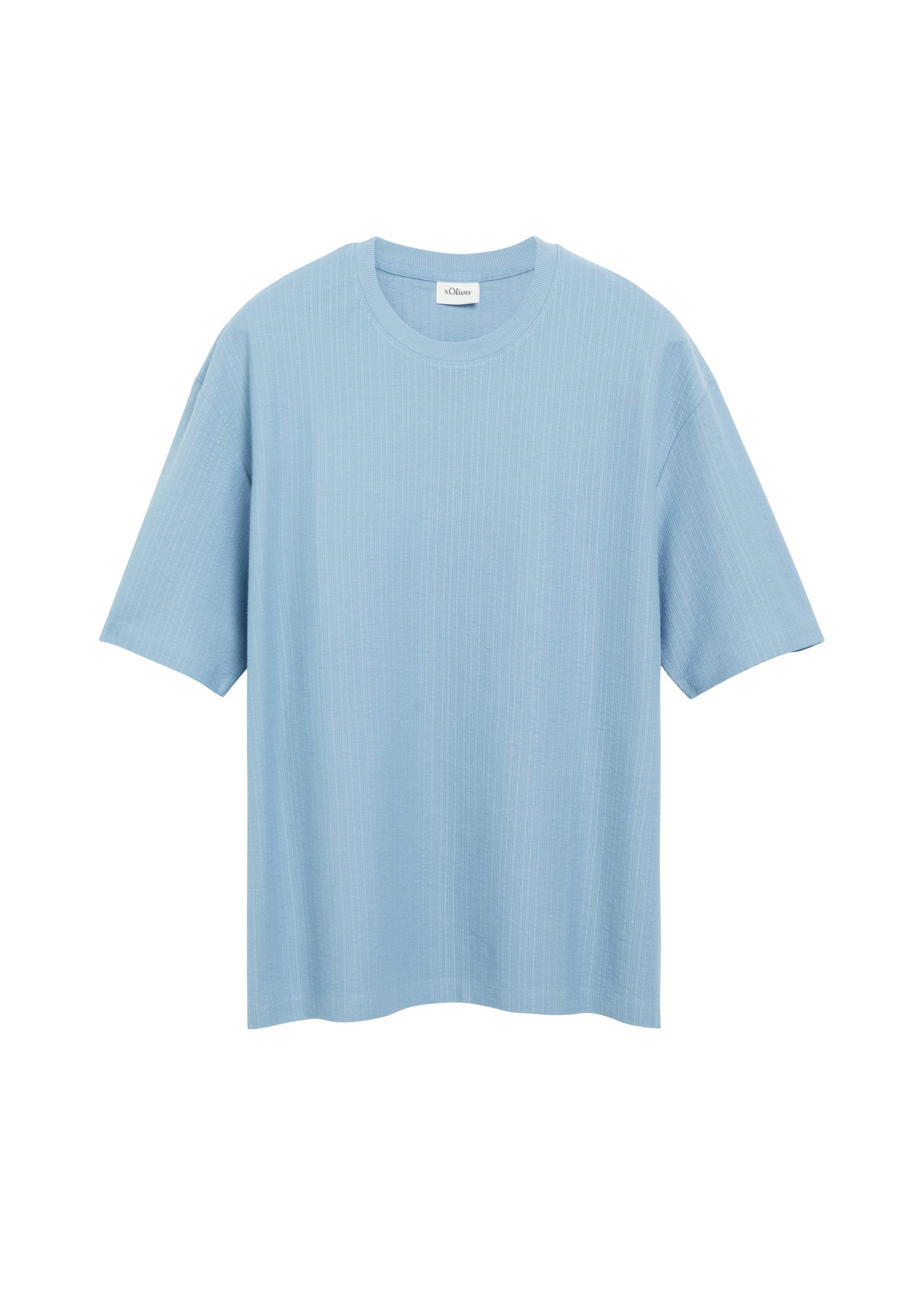 s.Oliver Kurzarmshirt T-Shirt T-Shirt mit Ripp-Struktur im Modern Fit
