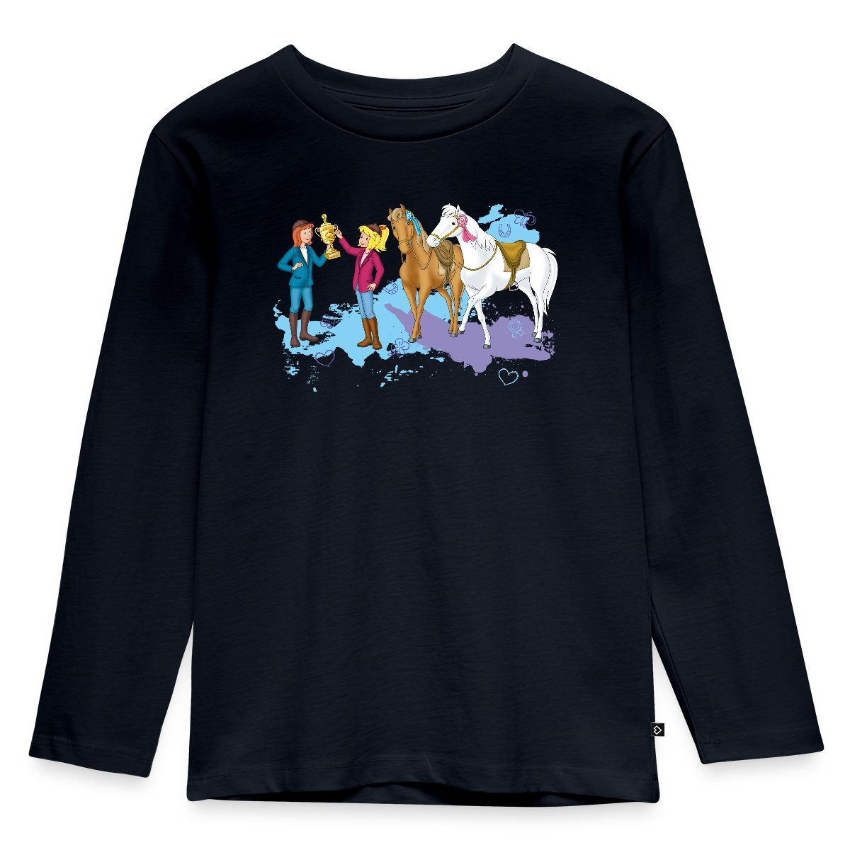 T-Shirt Bibi Und Tina Pokal Siegerschleifen Kinder Premium Langarmshirt