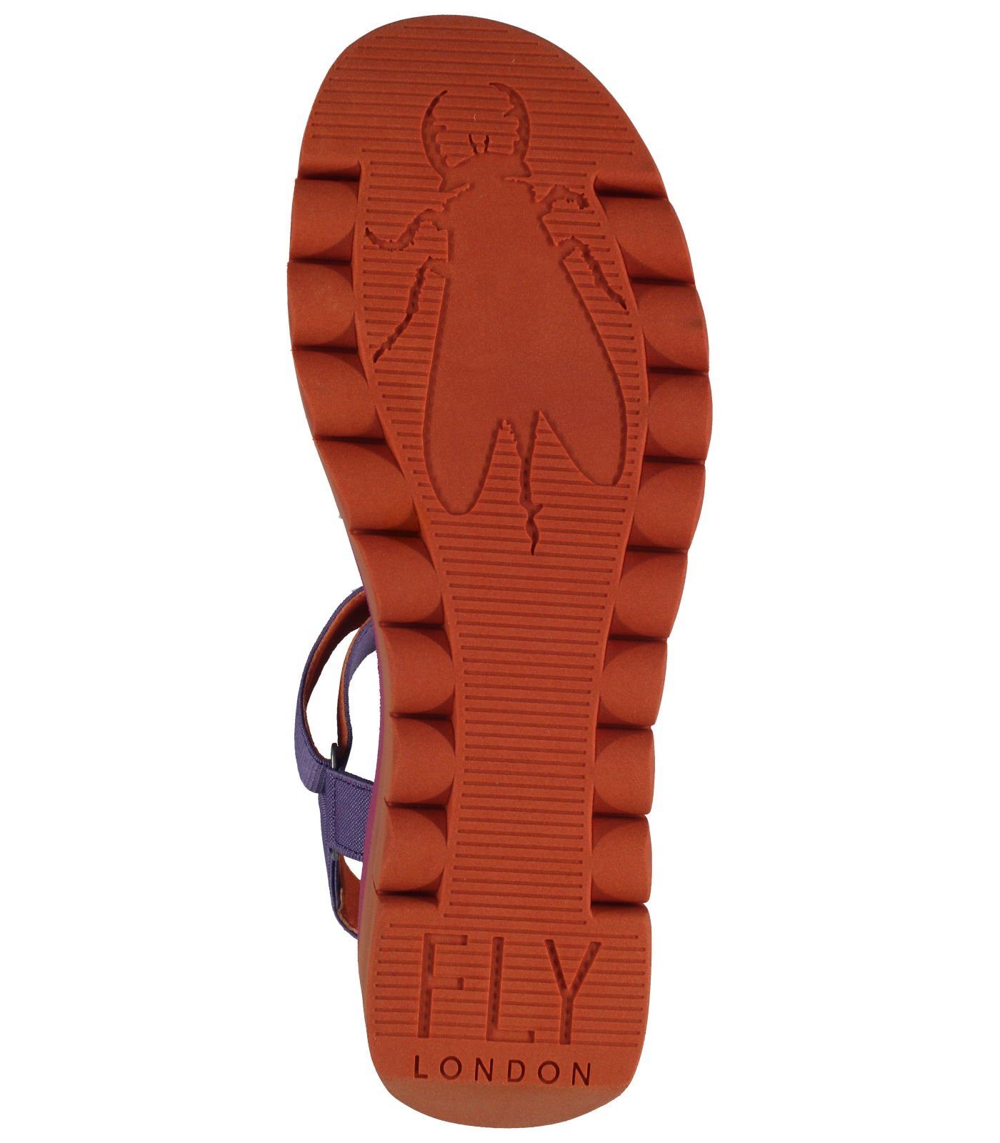 Fly London Sandalen Leder Orange Keilsandalette