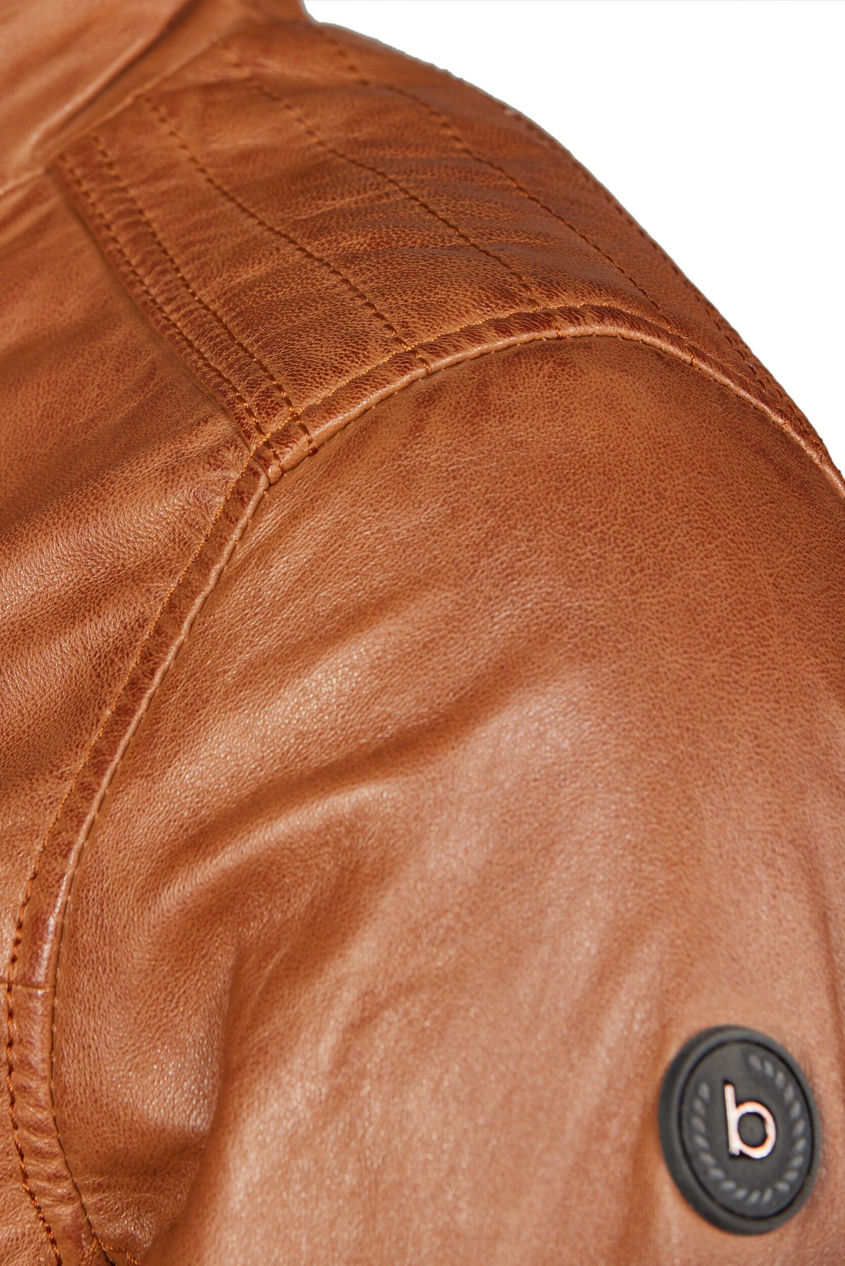 bugatti Lederjacke BUFIDELIO (1-St) mit Ziernähten und Reißverschlusstaschen – Bild 5 von 5