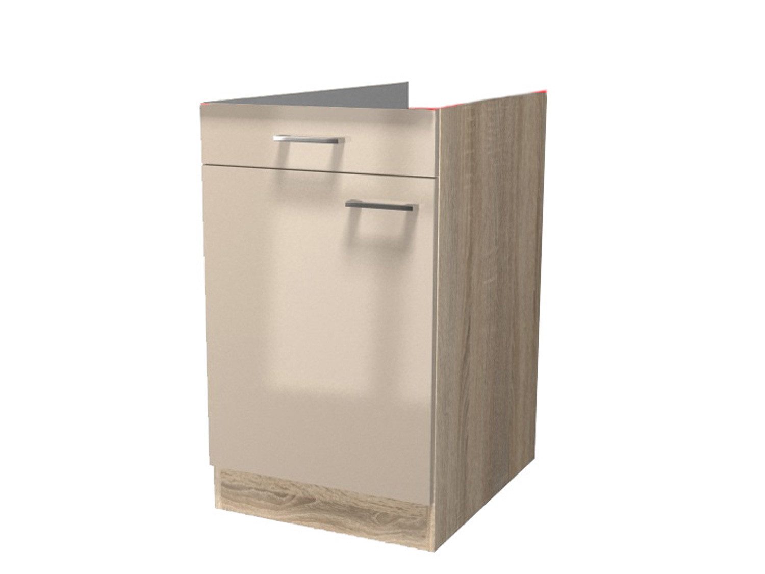 Flex-Well Unterschrank Küchenunterschrank 50 cm ohne AP - Kaschmir Glanz Sonoma Eiche Neapel