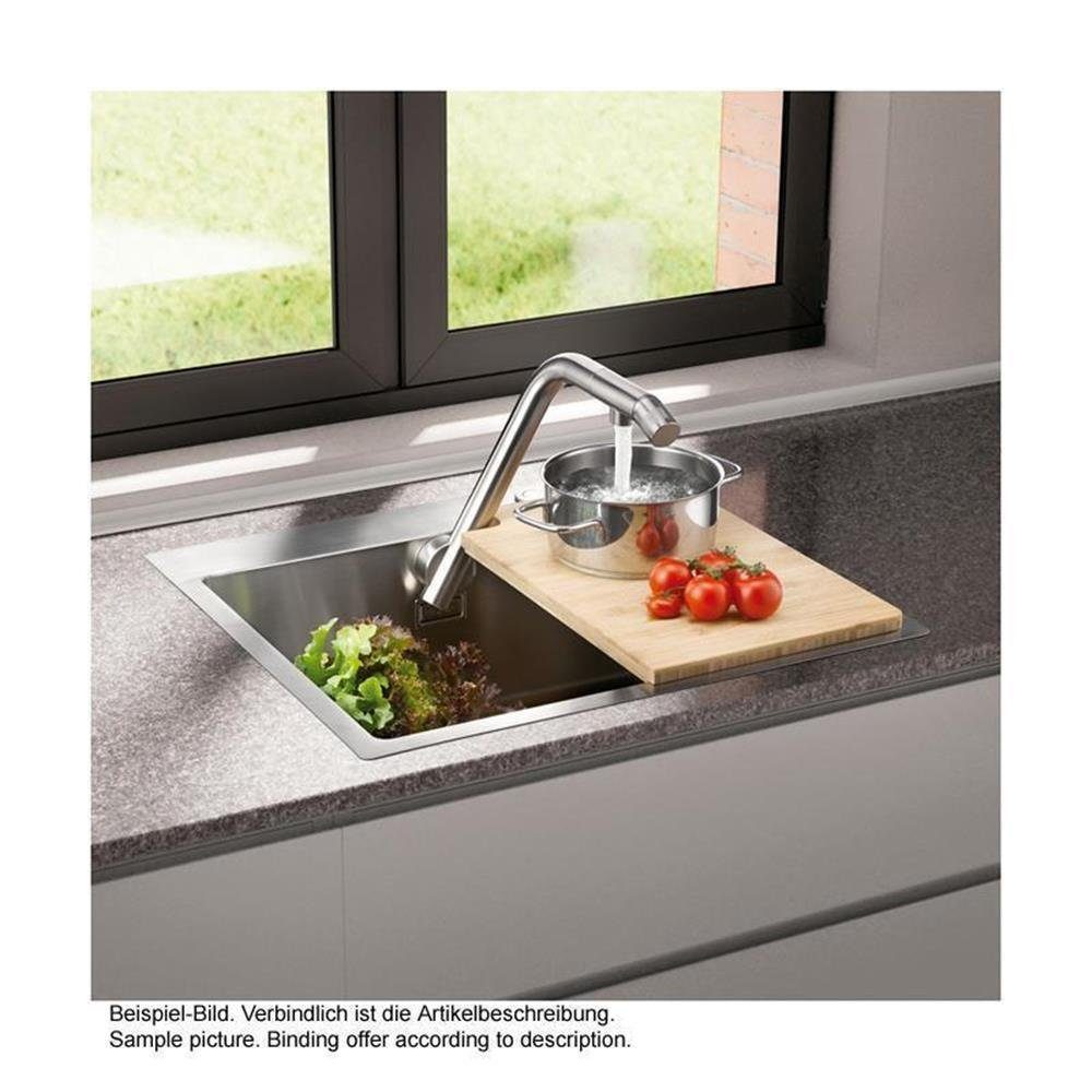 Naber Edelstahlspüle n-Set Corno Turno 60, Spüle und integrierte Armatur Turno, Edelstahl, 55/51 cm – Bild 4 von 5