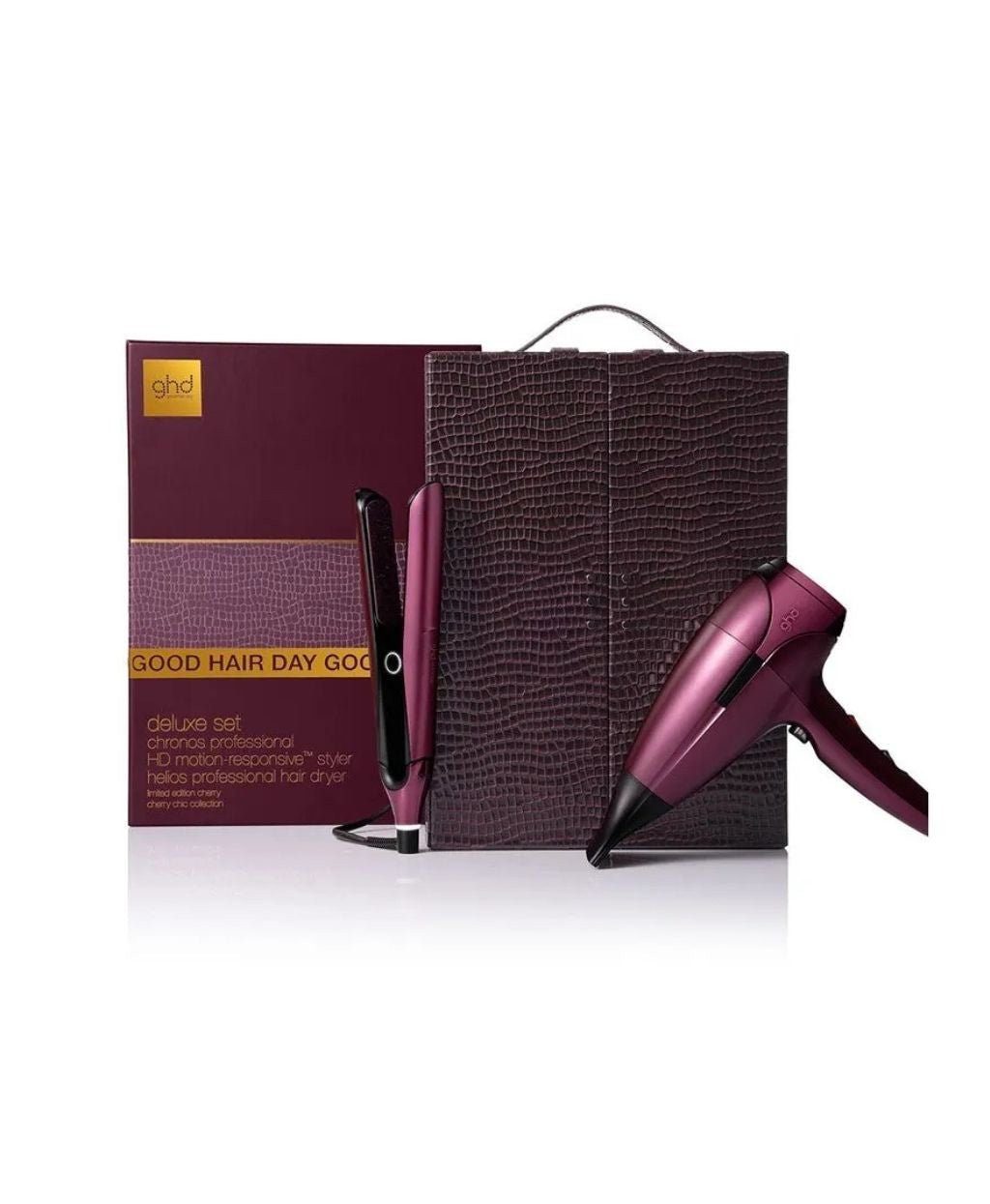 GHD Glätteisen ghd Cherry Chic chronos & helios Limited Edition Deluxe Set