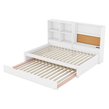 HAUSS SPLOE Daybett 90*200cm mit ausziehbarem Bett, usb-Ladeanschluss, Staufächer, Grau