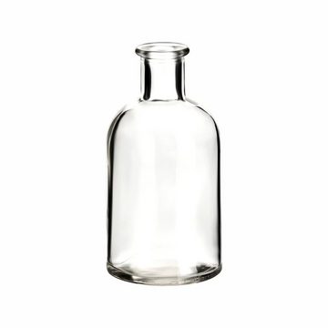 gouveo Trinkflasche Glasflaschen 100 ml Apotheker mit Korken zum Befüllen, 12er Set rund Spitzkorken