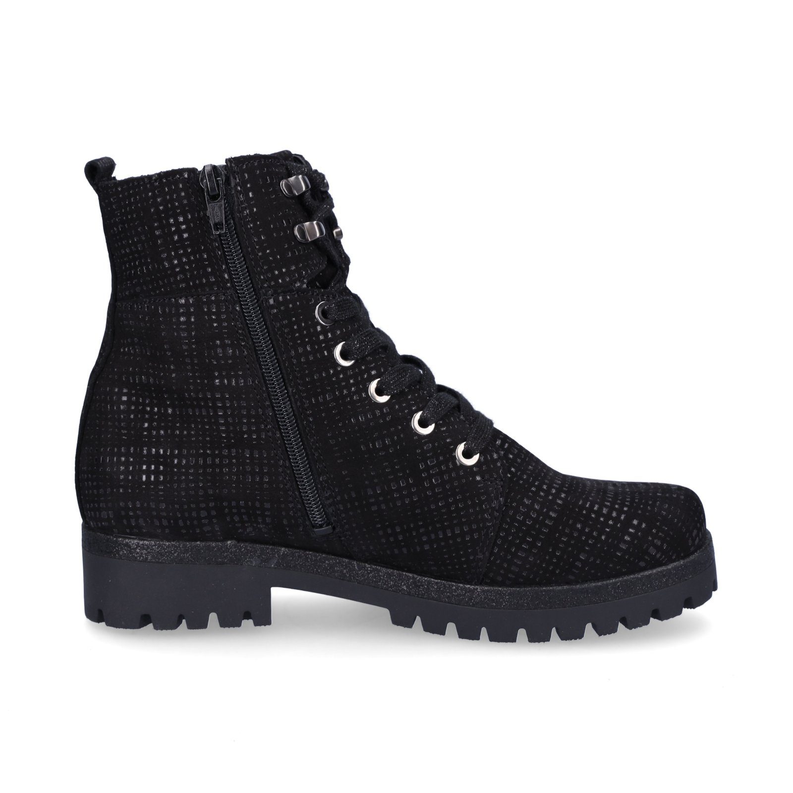 Waldläufer Waldläufer Damen Schnürstiefelette schwarz metallic Stiefelette