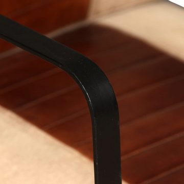 DOTMALL Loungesessel Armlehnensessel Sessel mit Eisengestell (Echtleder und Kanevas)