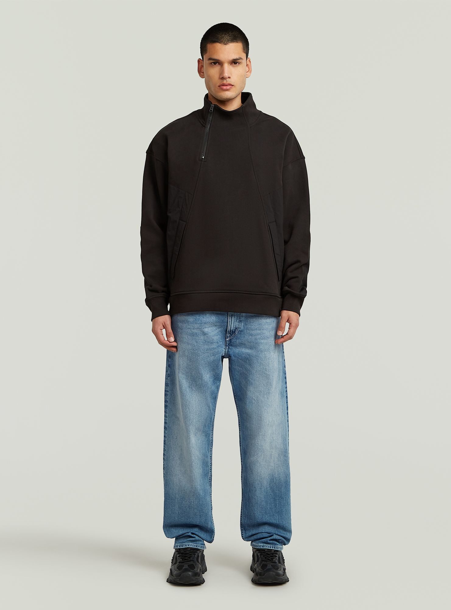 G-STAR Fabric Mix Half Zip Sweater