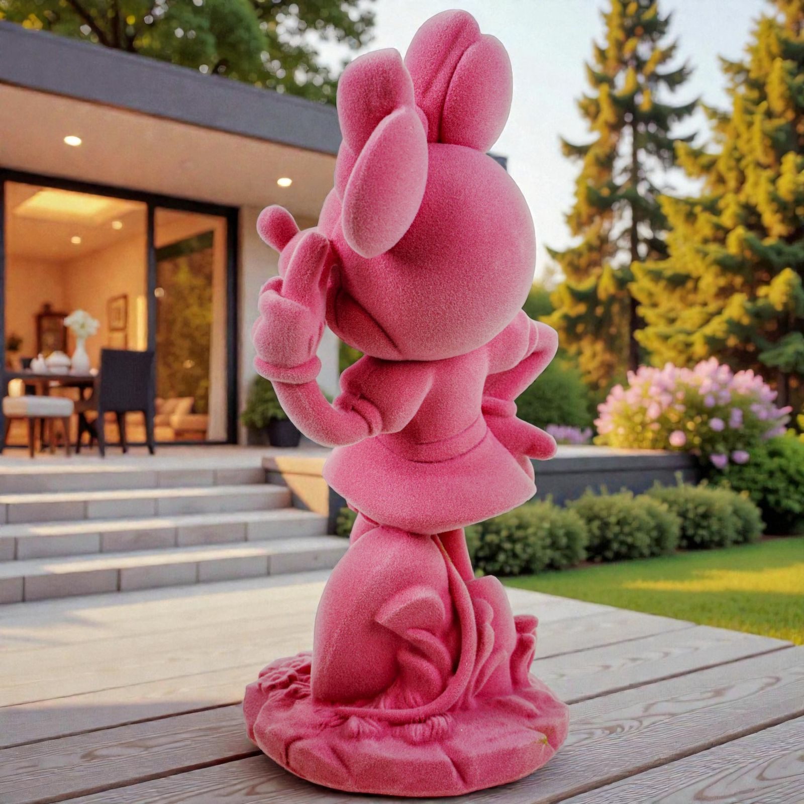 Disney Gartenfigur Minnie Mouse pink beflockt 20,5 cm Offiziell lizenzierte Disney Deko – Bild 5 von 5