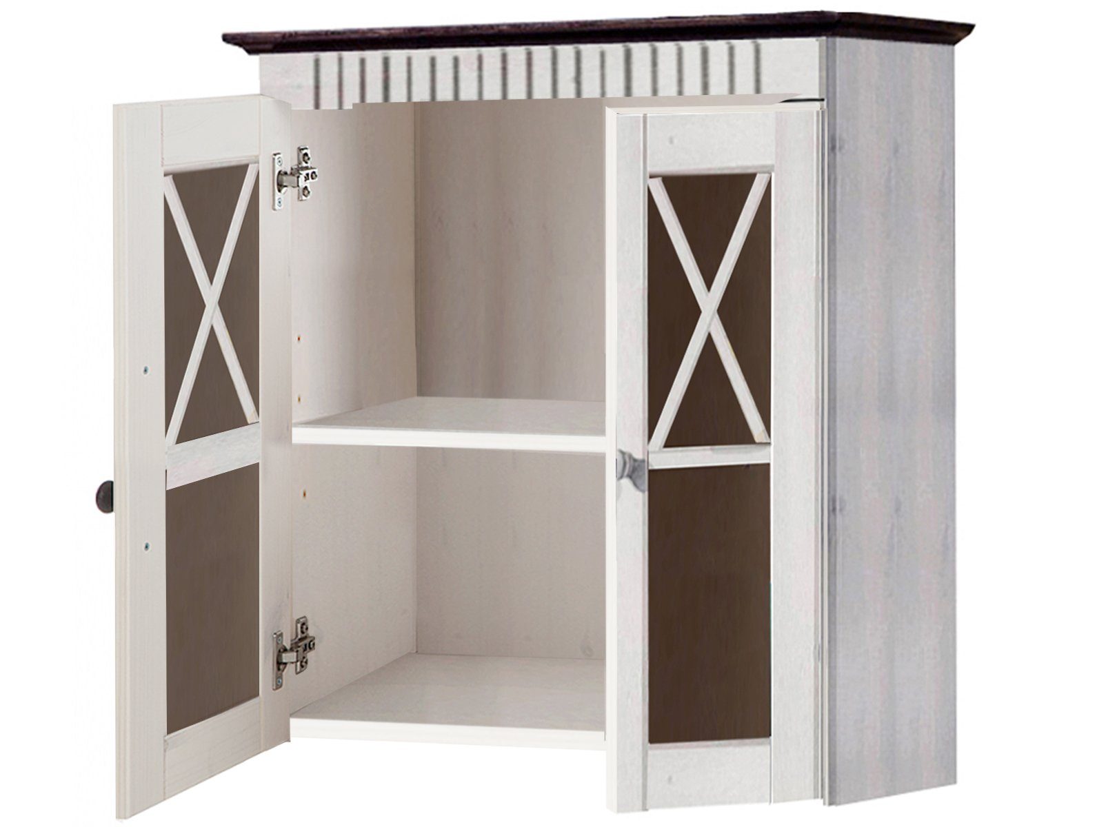 loft24 Hängeschrank Rico 2 Glastüren, Landhaus günstig online kaufen