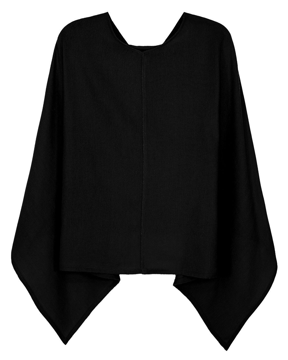 dy_mode Strickponcho Damen Poncho in Unifarben Weiches Strickponcho Cape Herbst Umhang in Unifarbe, Vorne Kurz - Seitlich Lang Schnitt