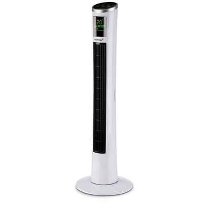 KORONA Turmventilator 81502, LED Display, 3 Stufen, Säulenventilator, 1 m Ventilator, schwarz/weiss