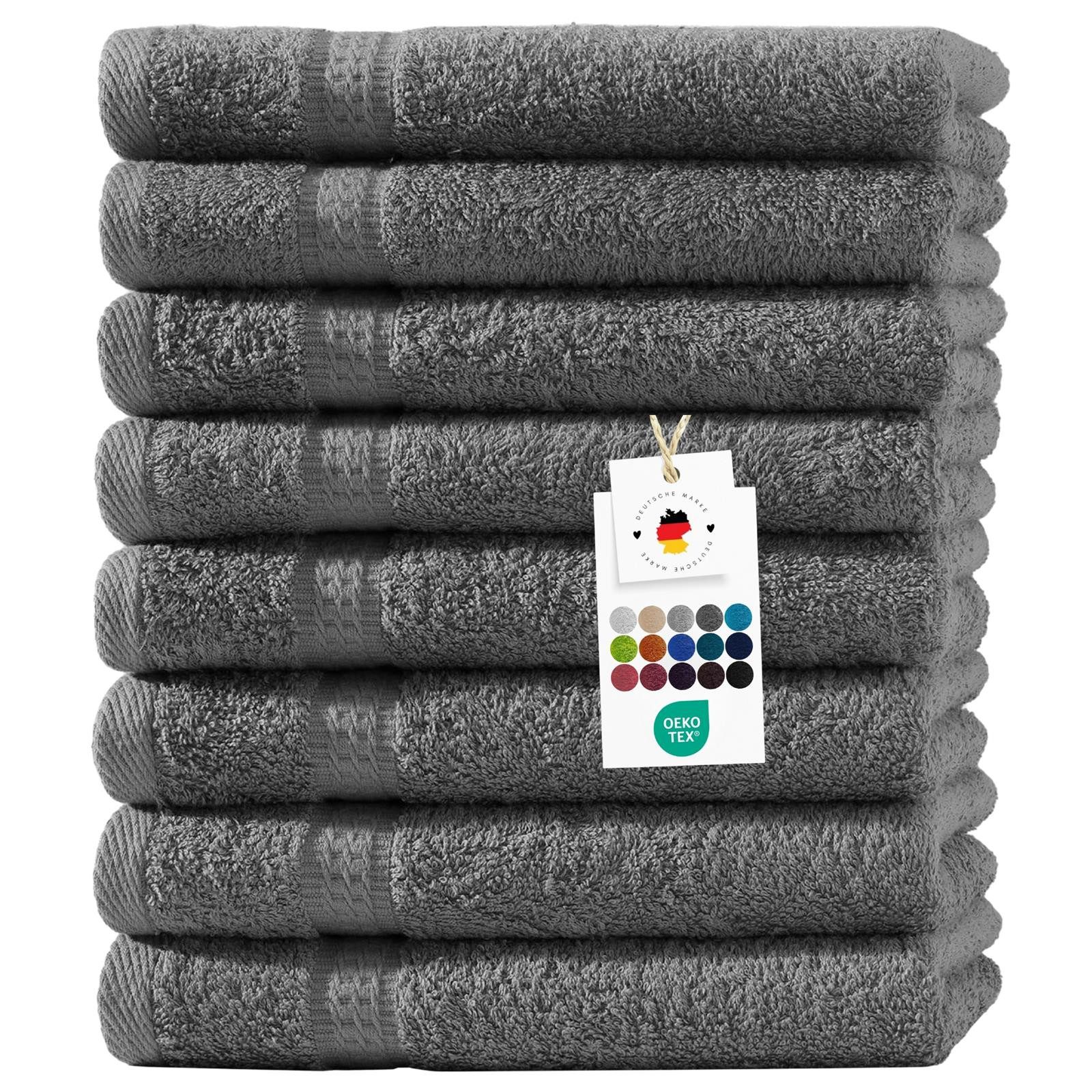 Carpe Sonno Gästehandtücher 30x50 cm 8x Gästetuch Set 100% Baumwolle Frottier Handtücher 500 g/m2, Frottier (Spar-Set, 8-St), Soft & Weich, Saugfähig, Schwer, Atmungsaktiv, schnell trocknend