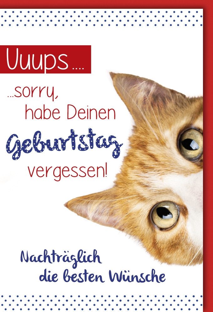 Verlag Dominique Grußkarten Geburtstag verspätet Geburtstag
