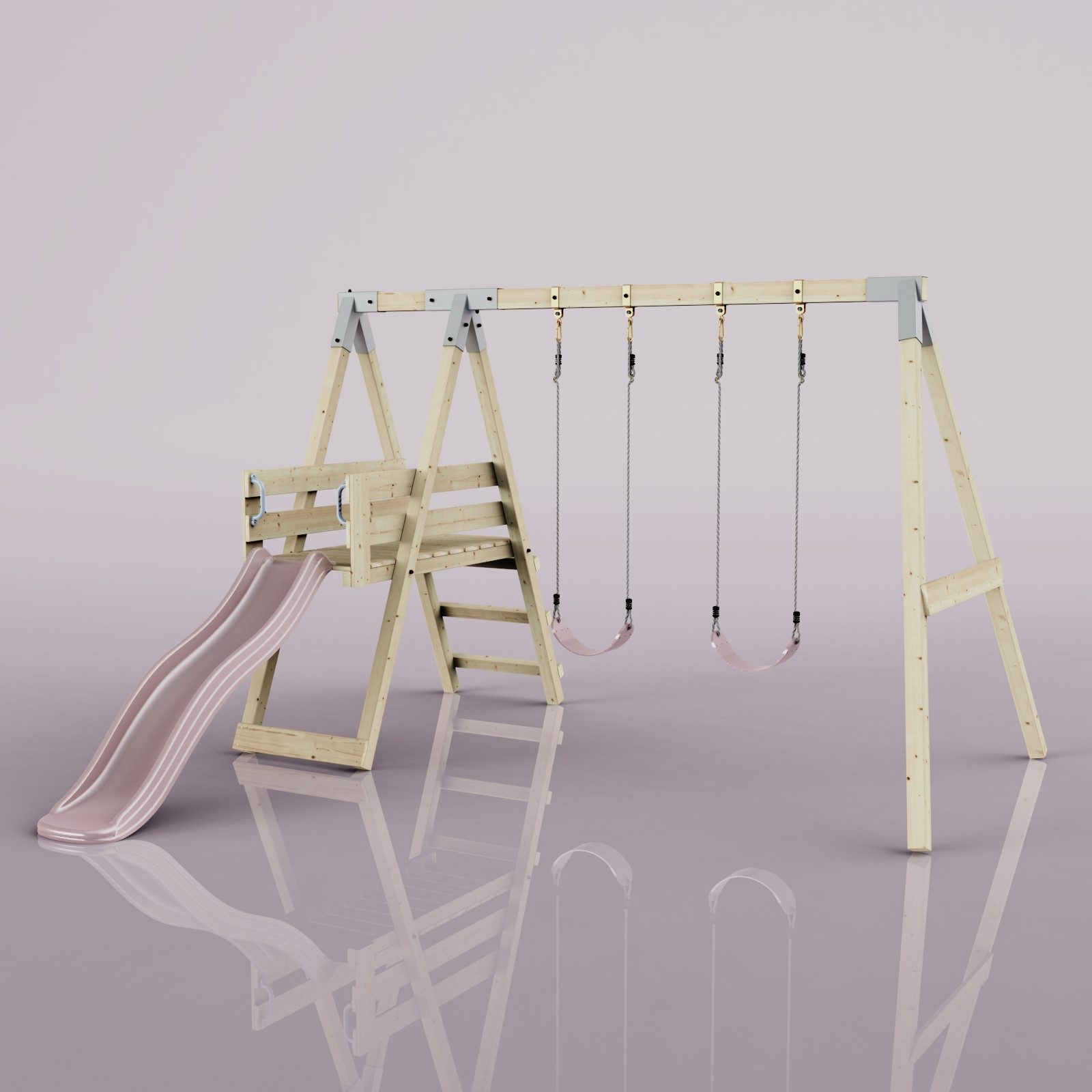 OutdoorToys Schaukelkombination Schaukel Möwe, aus Holz in Altrosa