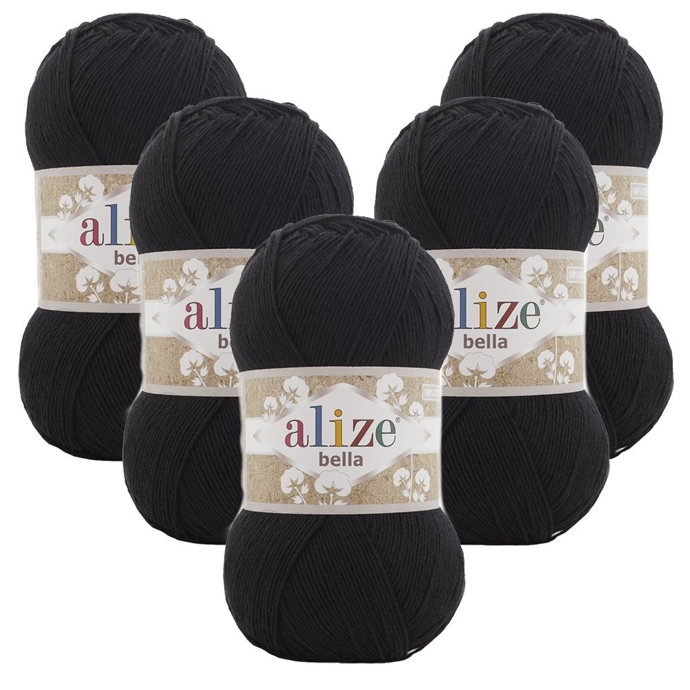 Alize 5 x ALIZE Bella 100 Häkelwolle, 360 m, Baumwollegarn, Stickgarn,100 % Baumwolle, Strickwolle