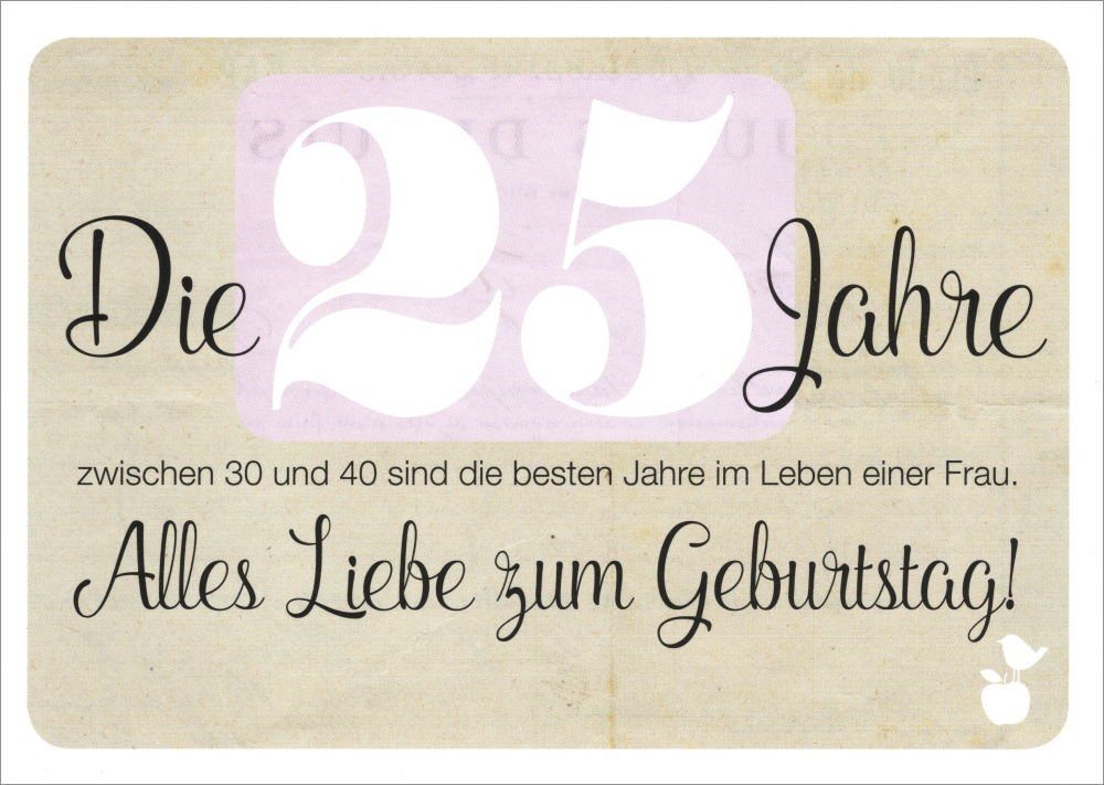 Postkarte ..." 30 die und "Die 40 25 sind zwischen Jahre besten