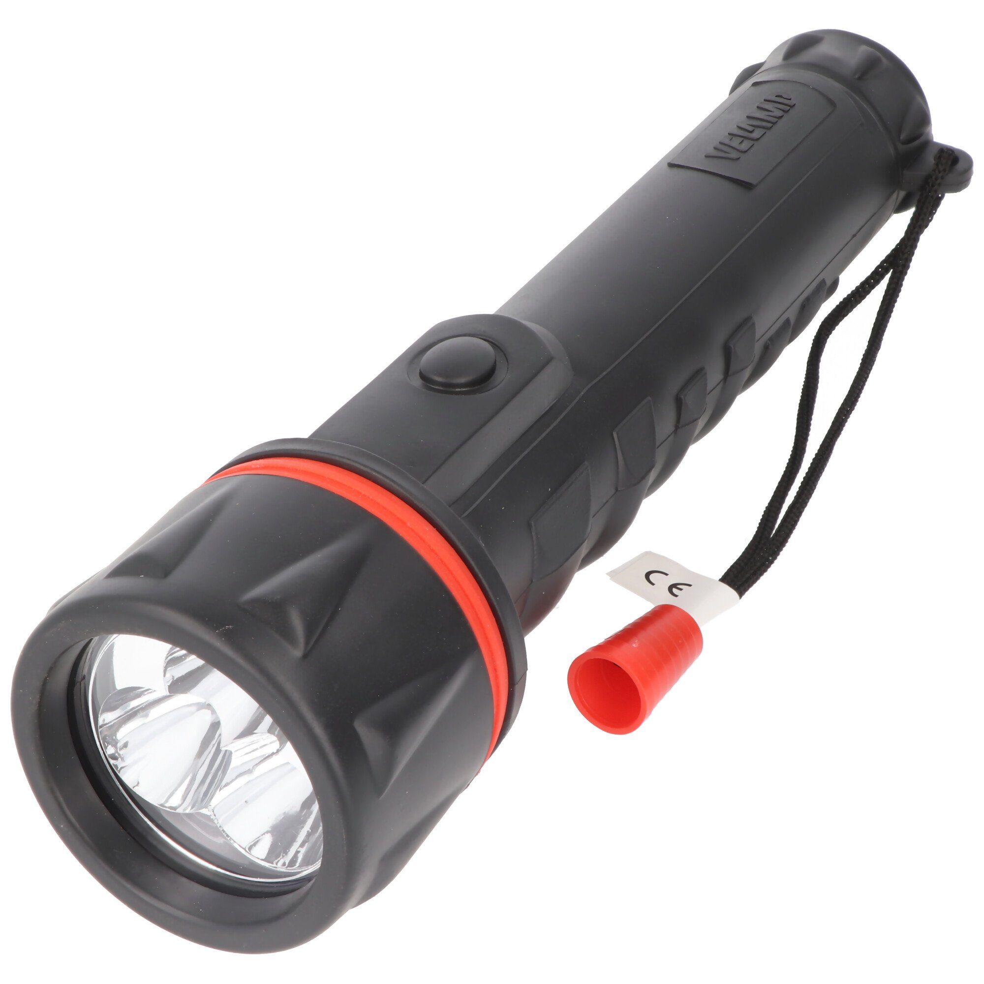 LED Taschenlampe Velamp LED Gummi-Taschenlampe, 3 LEDs, wasserdicht, mit Handschlaufe